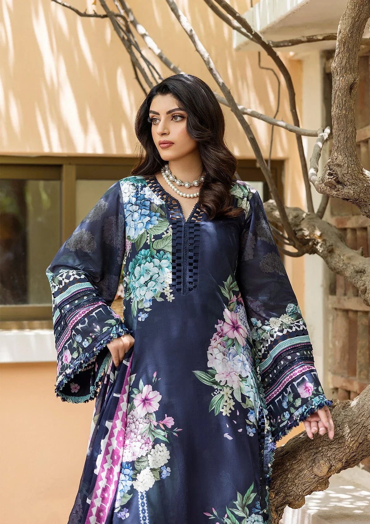 ELAF PRINTS CHIFFON ECD-4B TWILIGHT GARDEN