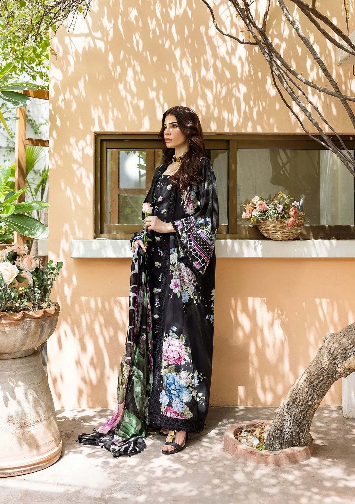 ELAF PRINTS CHIFFON ECD-4A MIDNIGHT BLOOM