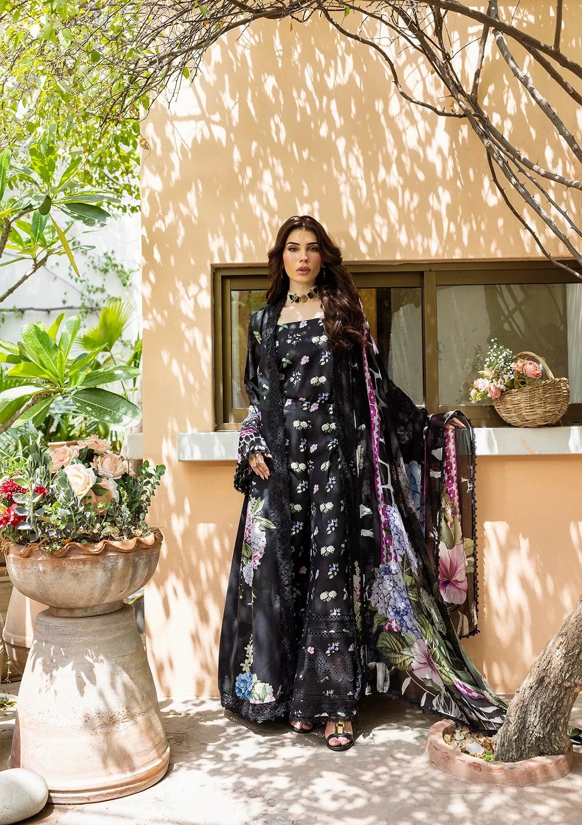ELAF PRINTS CHIFFON ECD-4A MIDNIGHT BLOOM