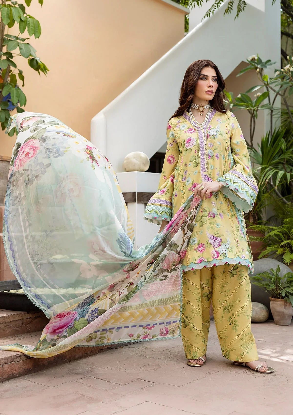 ELAF PRINTS CHIFFON ECD-5B SAFFROSE