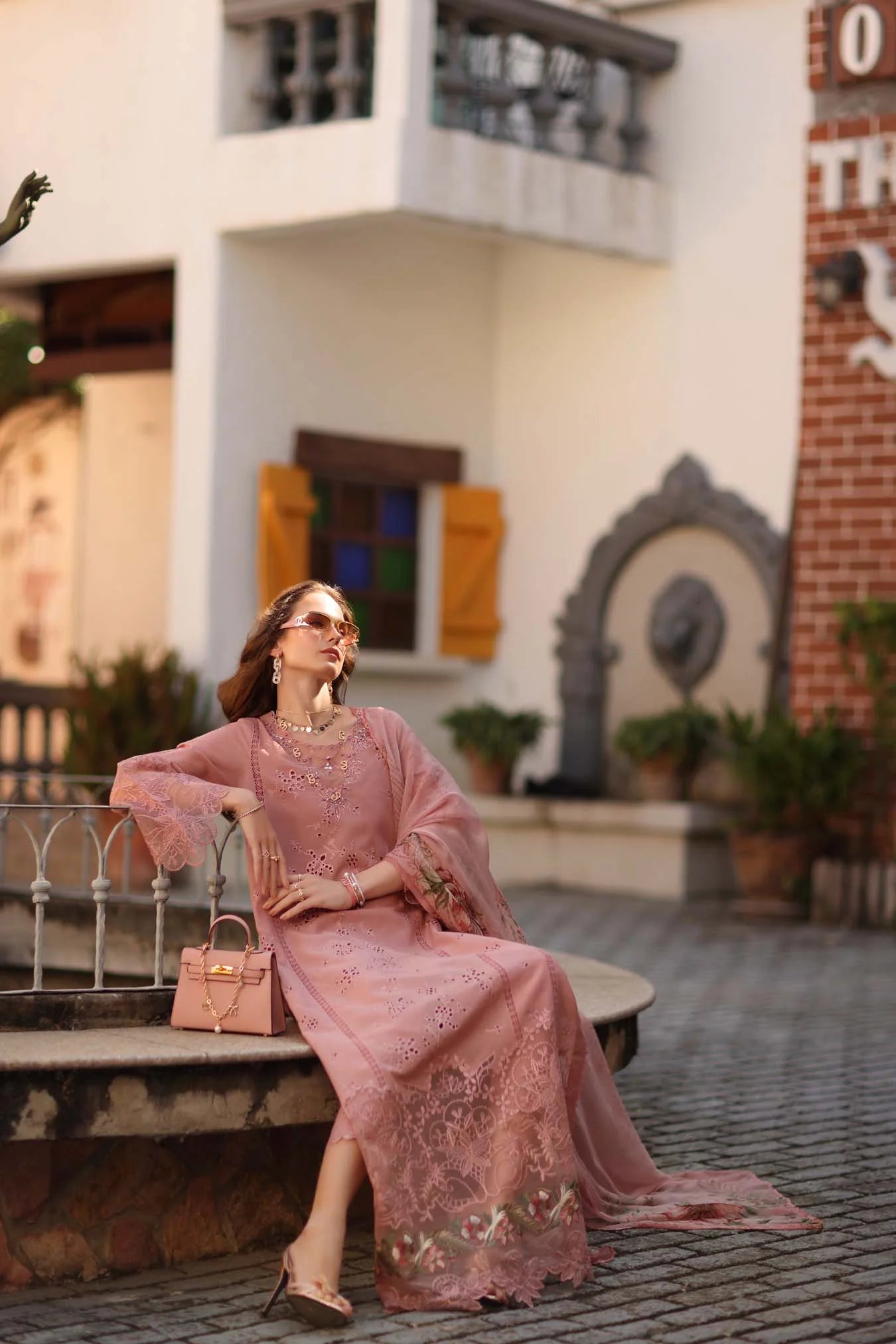 NOOR By Saadia Asad Luxe Chikankari D8-B Petal Pink