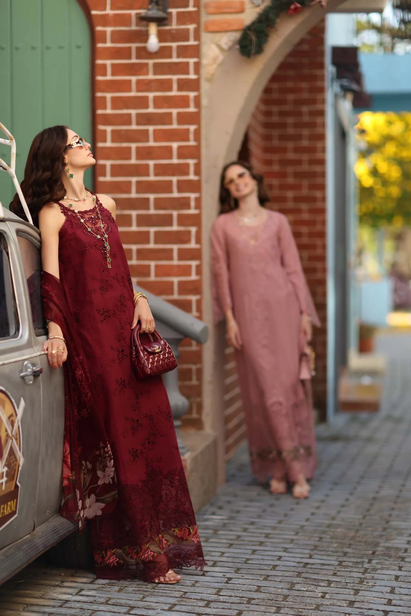 NOOR By Saadia Asad Luxe Chikankari D8-A Deep Garnet