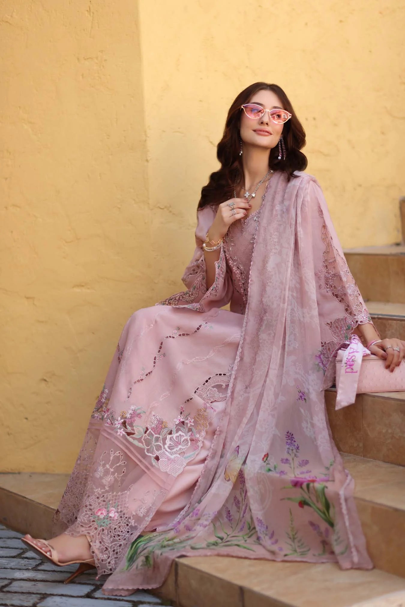 NOOR By Saadia Asad Luxe Chikankari D2-A Pink