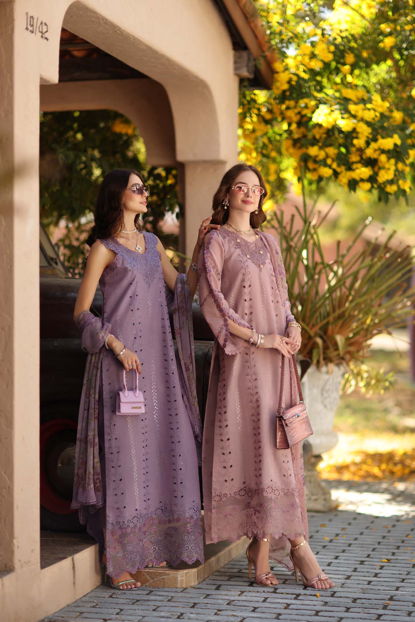 NOOR By Saadia Asad Luxe Chikankari D4-B Dusky Rose