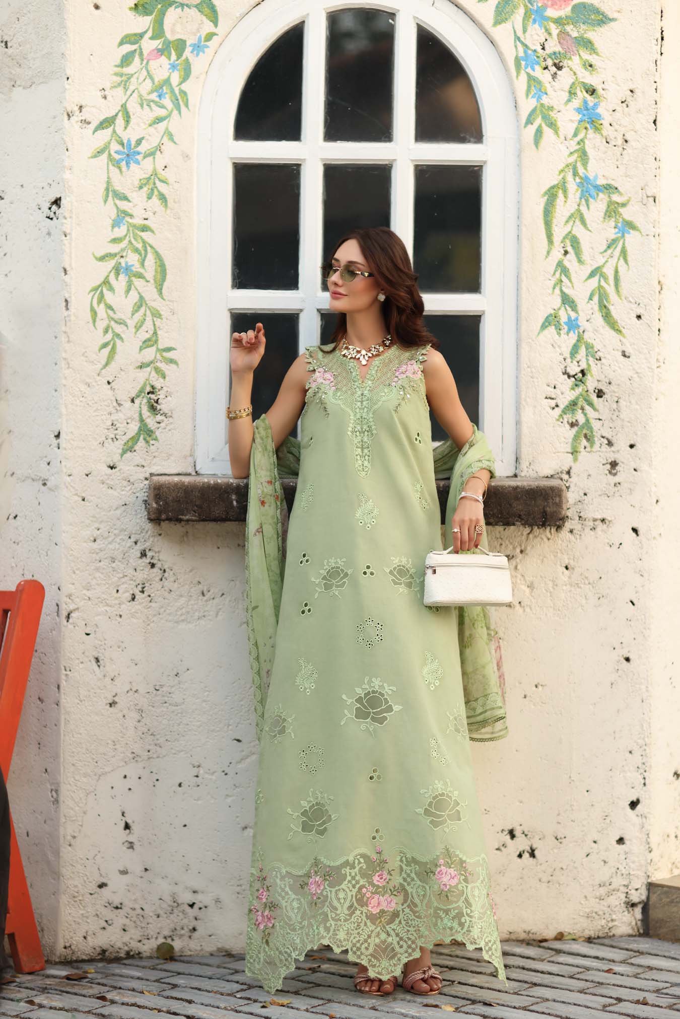 NOOR By Saadia Asad Luxe Chikankari D3-A Pistachio