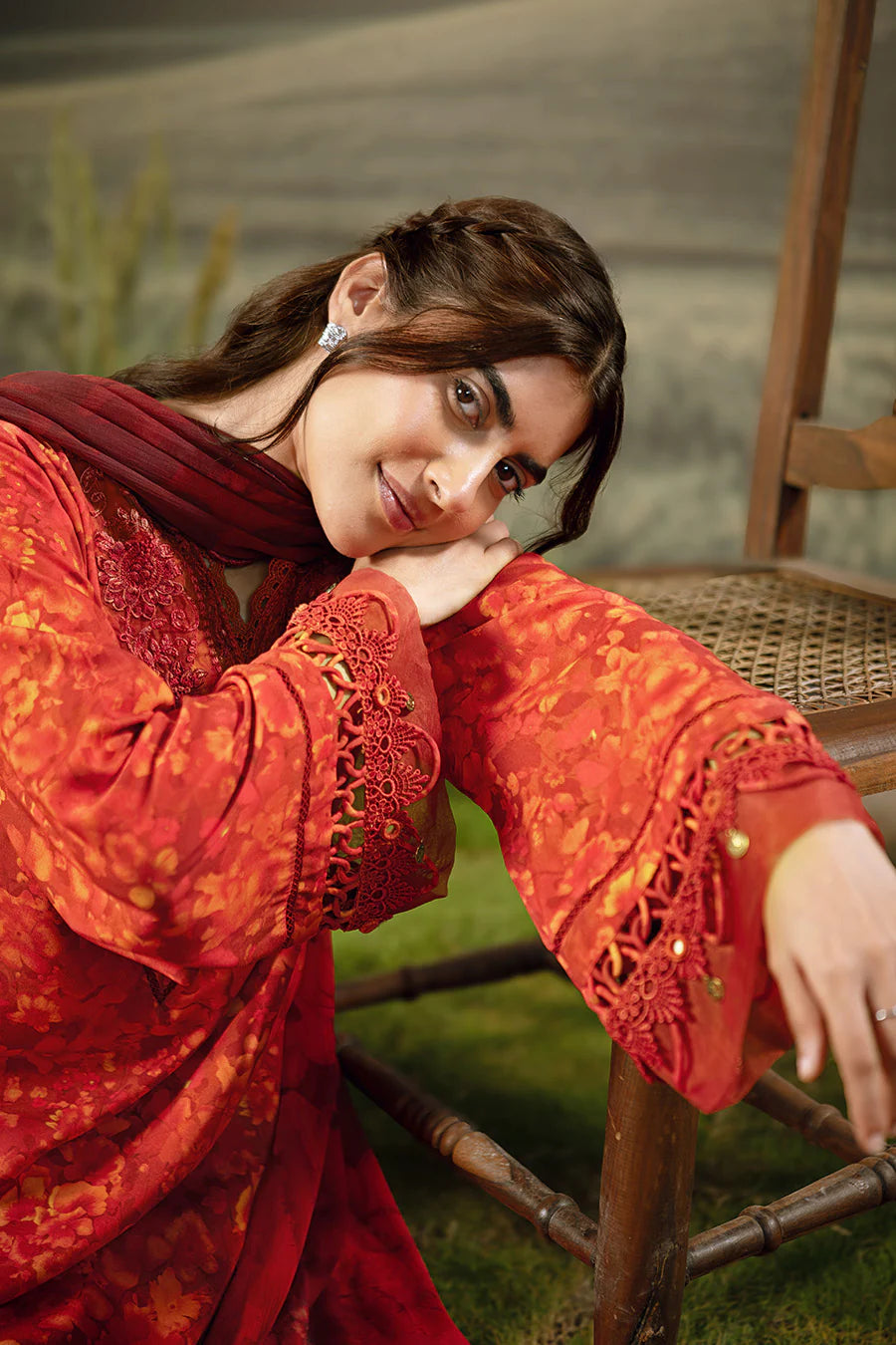 M. Basic by MARIA. B. 3 Pc Unstitched Embroidered Arabic Lawn Suit | MB-PFUS25-10B