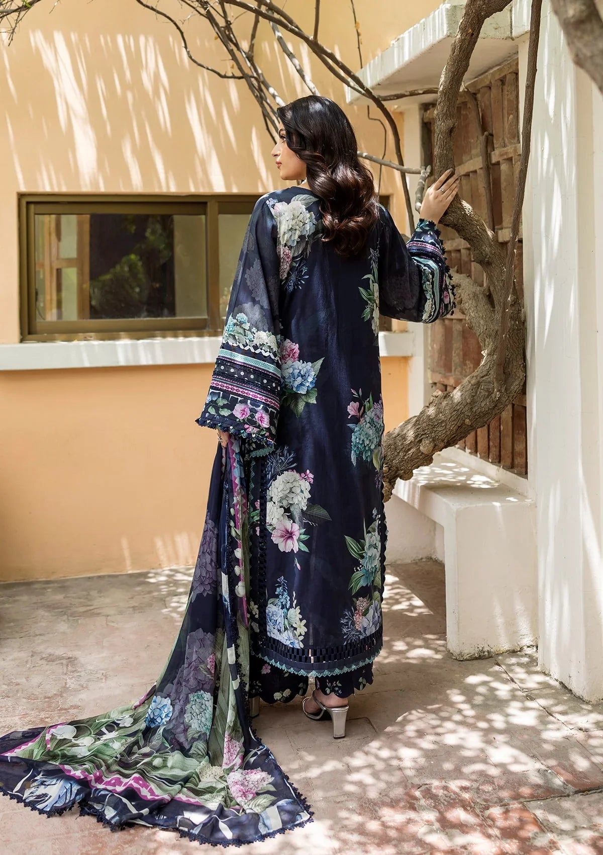 ELAF PRINTS CHIFFON ECD-4B TWILIGHT GARDEN