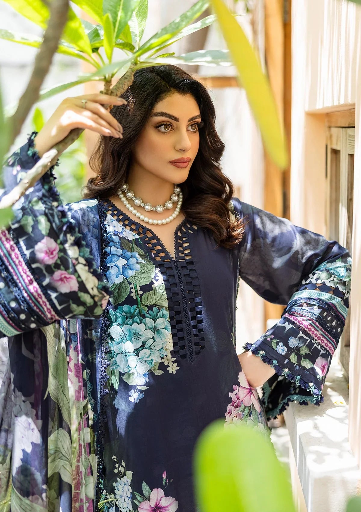 ELAF PRINTS CHIFFON ECD-4B TWILIGHT GARDEN