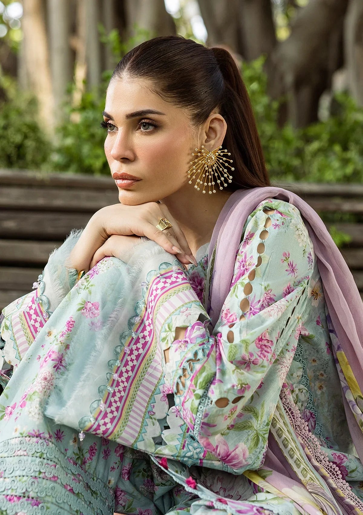 ELAF PRINTS CHIFFON ECD-3B FLORAL CHARM