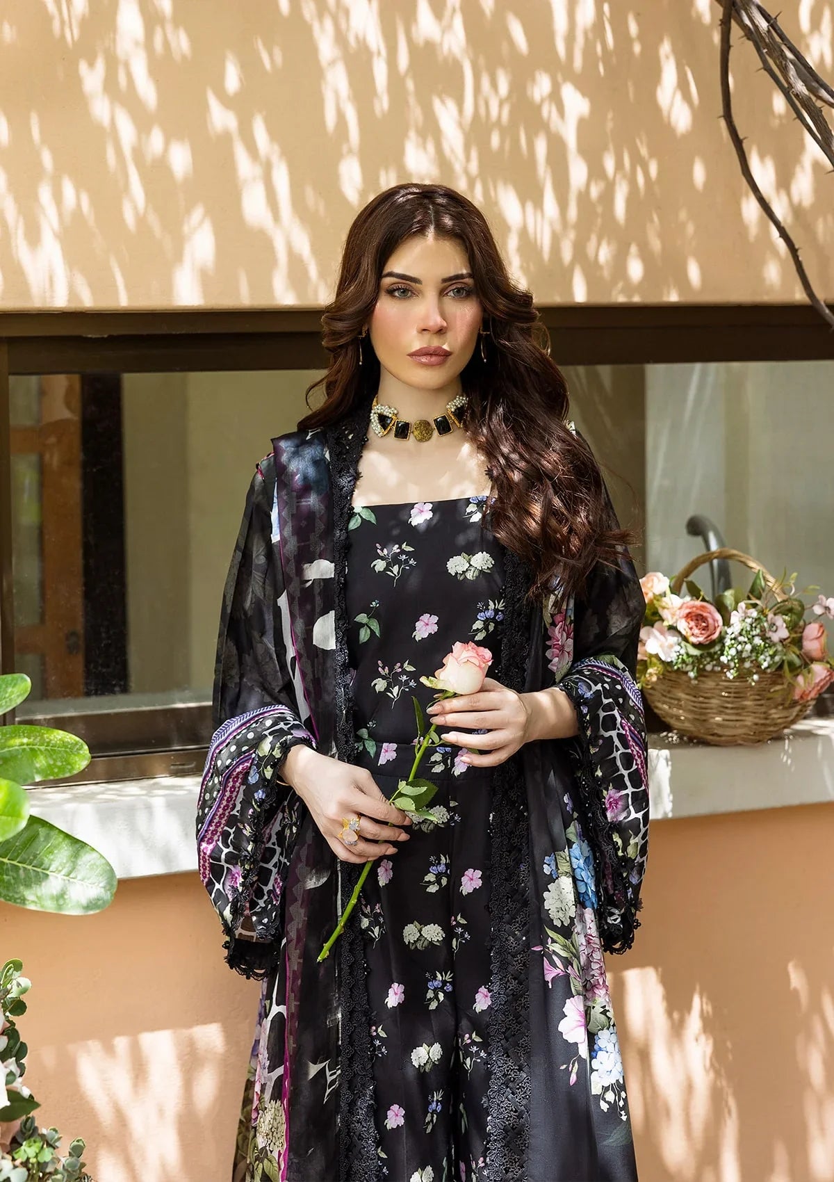 ELAF PRINTS CHIFFON ECD-4A MIDNIGHT BLOOM