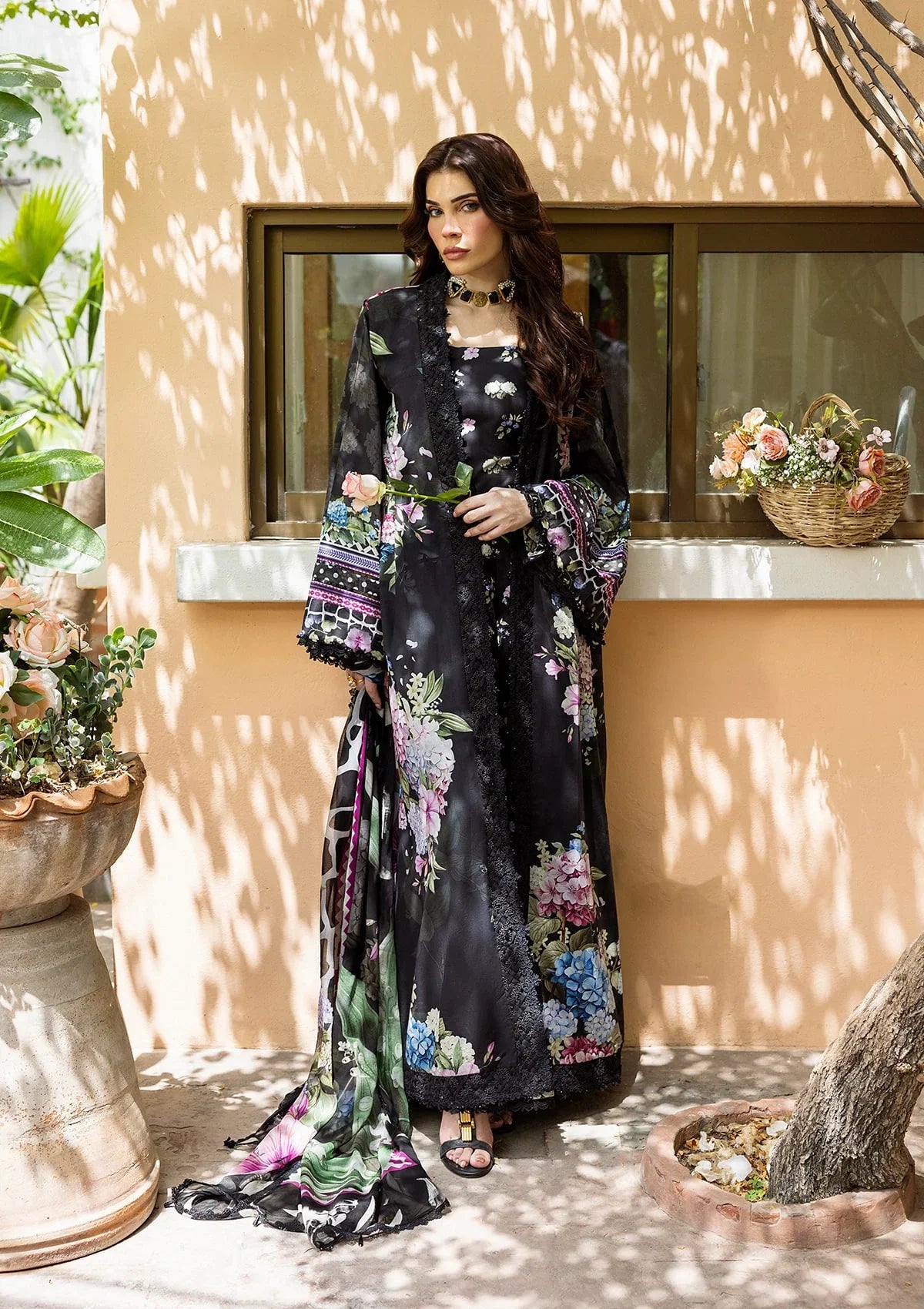 ELAF PRINTS CHIFFON ECD-4A MIDNIGHT BLOOM