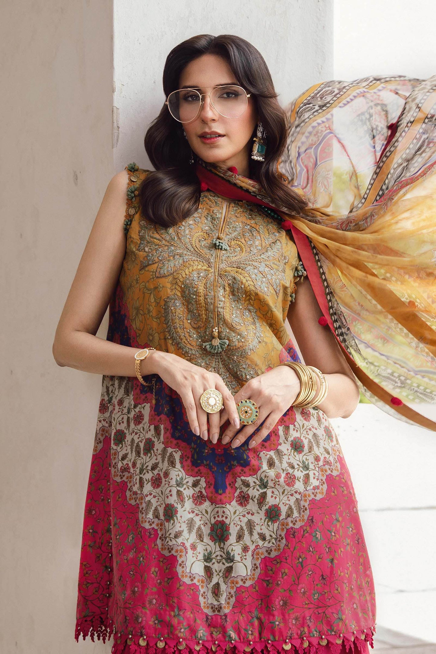 MARIA B. - M. Prints 3 Piece Unstitched Embroidered Cambric Suit | MPT-2710-A