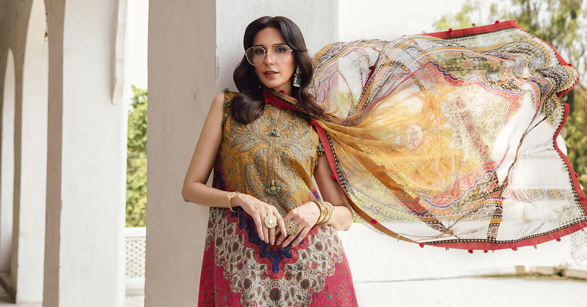 MARIA B. - M. Prints 3 Piece Unstitched Embroidered Cambric Suit | MPT-2710-A