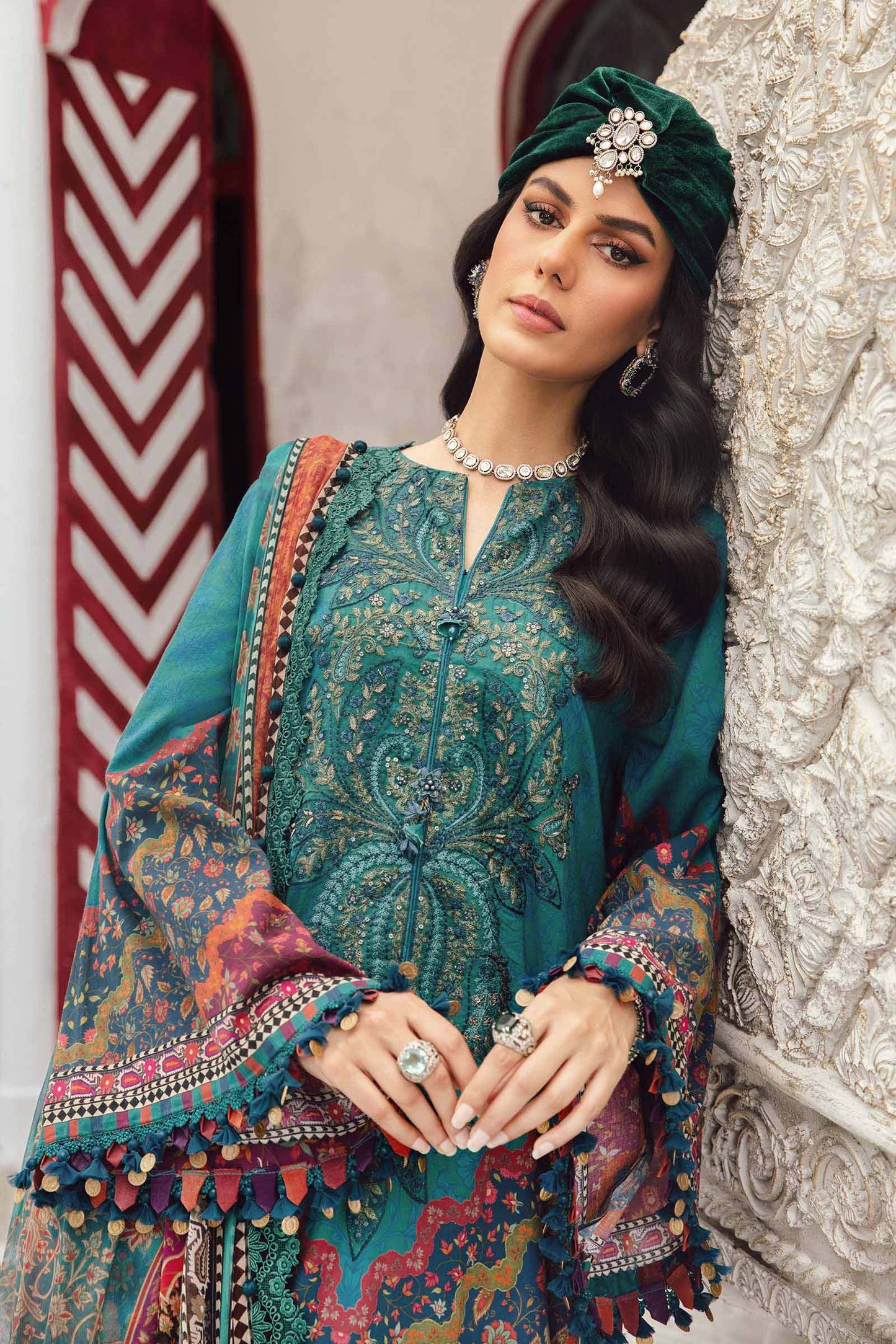 MARIA B. - M. Prints 3 Piece Unstitched Embroidered Cambric Suit | MPT-2710-B