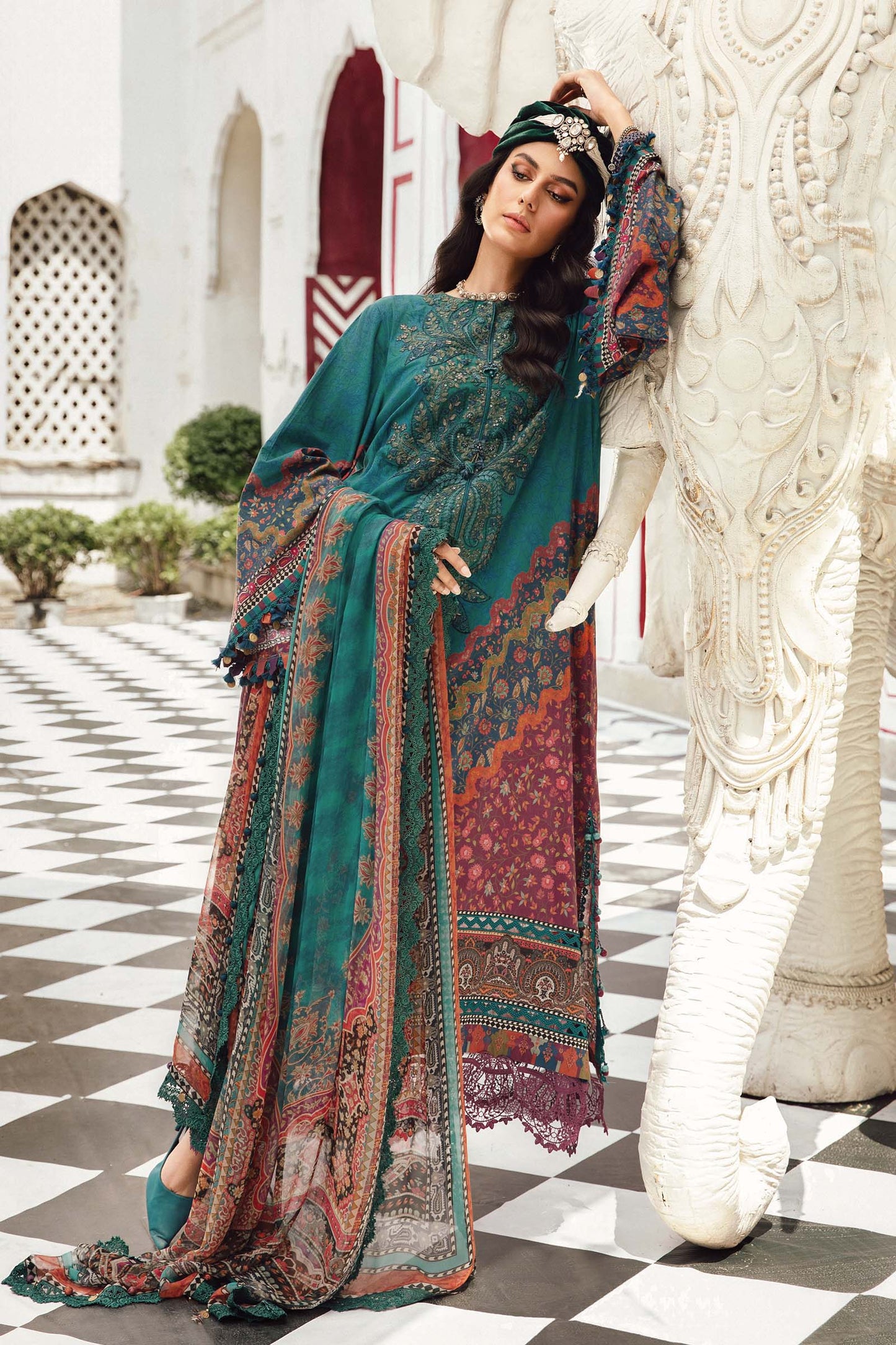 MARIA B. - M. Prints 3 Piece Unstitched Embroidered Cambric Suit | MPT-2710-B