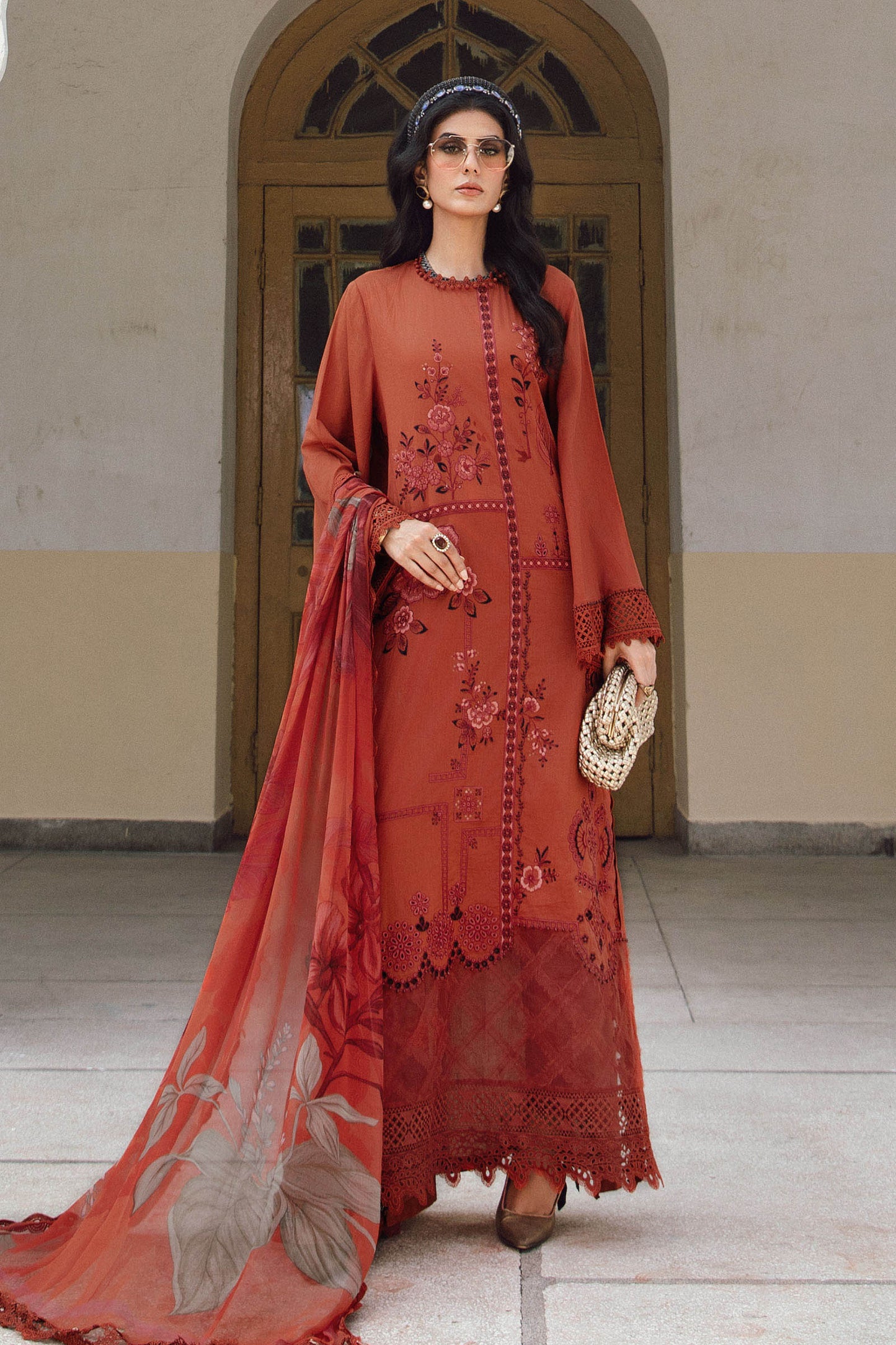 MARIA B. - M. Prints 3 Piece Unstitched Embroidered Cambric Suit | MPT-2701-B