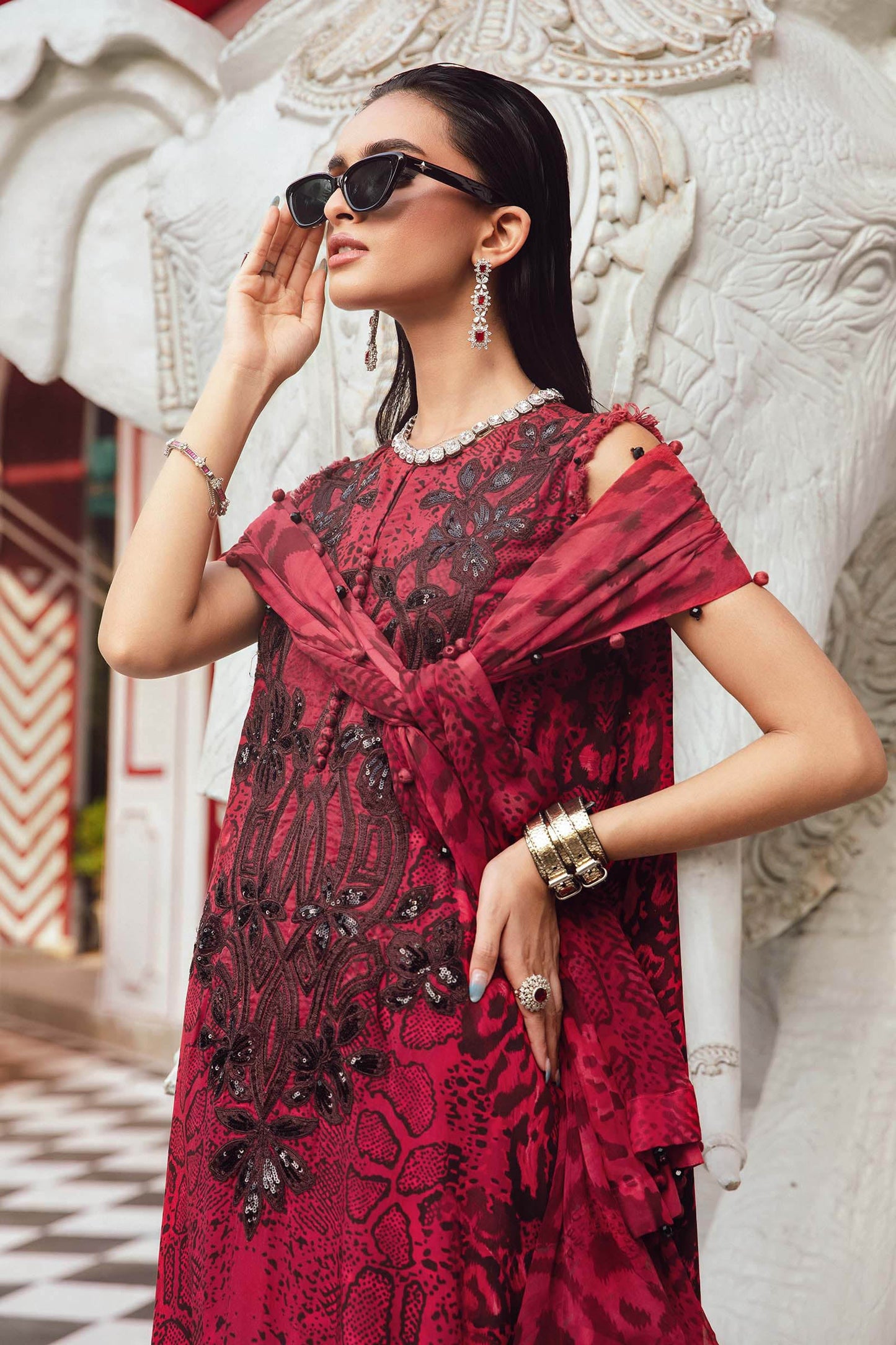 MARIA B. - M. Prints 3 Piece Unstitched Embroidered Linen Suit | MPT-2702-A