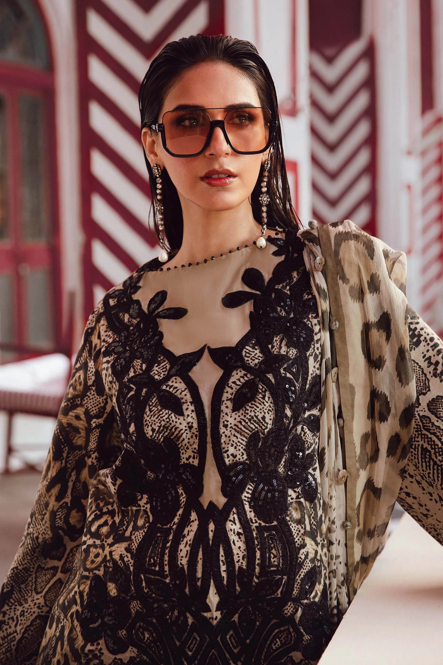MARIA B. - M. Prints 3 Piece Unstitched Embroidered Linen Suit | MPT-2702-B