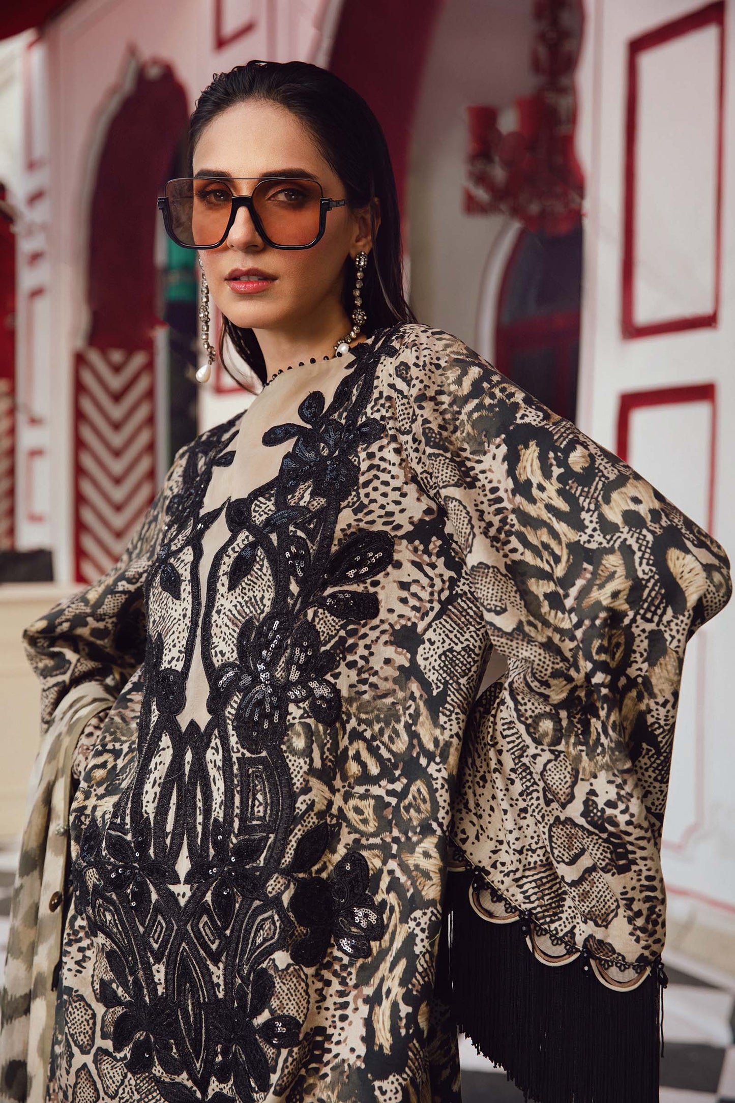 MARIA B. - M. Prints 3 Piece Unstitched Embroidered Linen Suit | MPT-2702-B