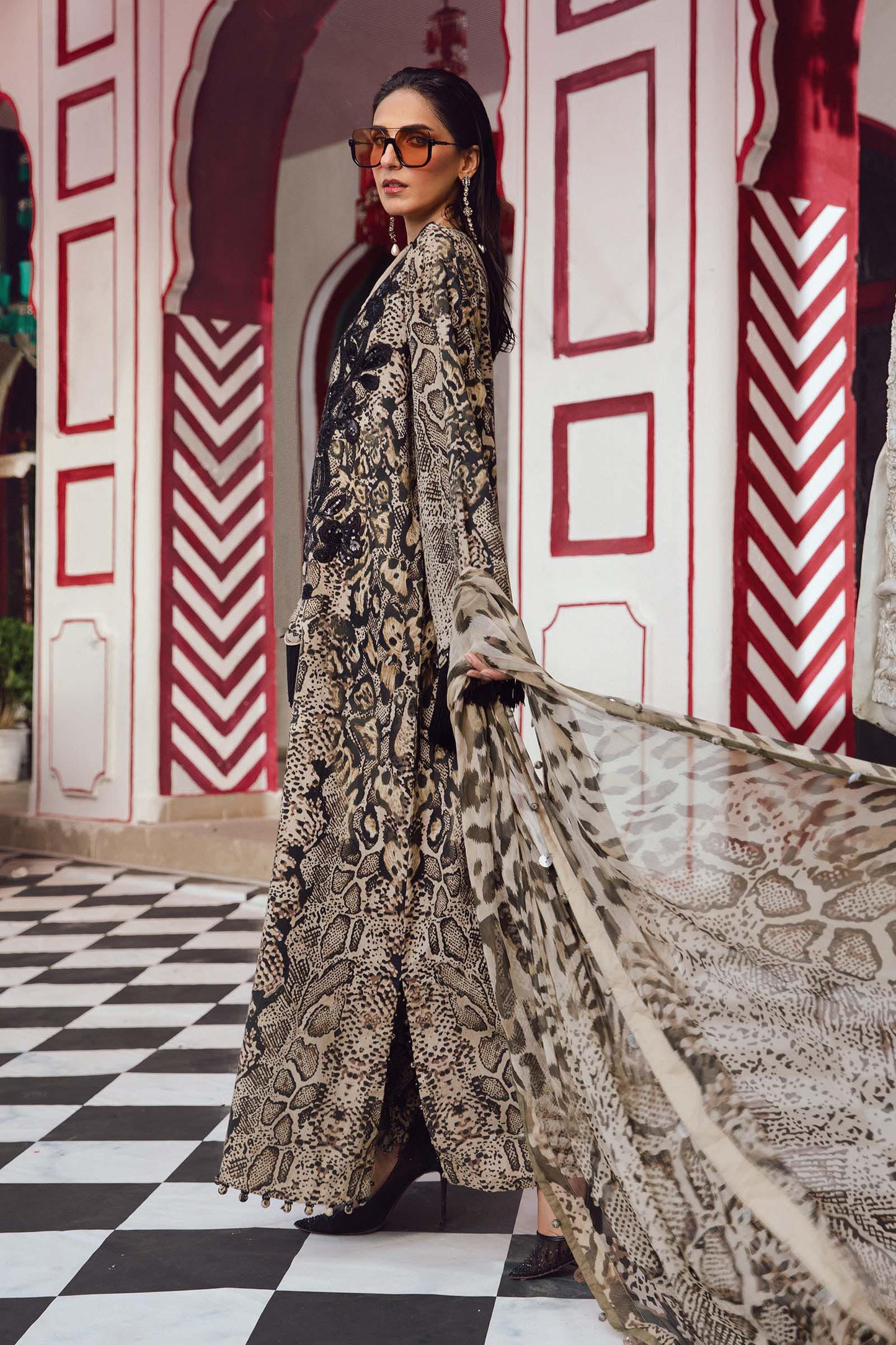 MARIA B. - M. Prints 3 Piece Unstitched Embroidered Linen Suit | MPT-2702-B