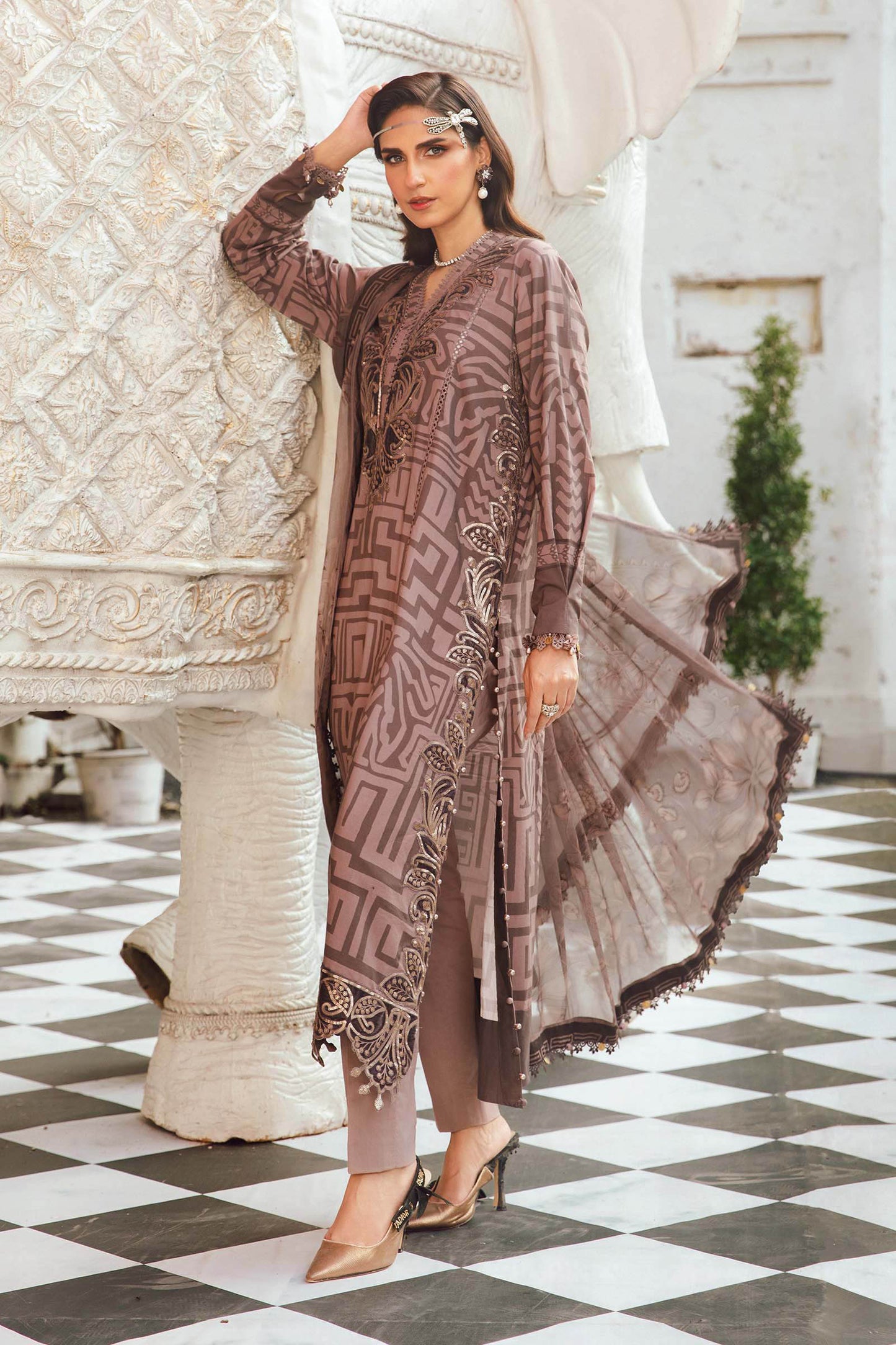 MARIA B. - M. Prints 3 Piece Unstitched Embroidered Cambric Suit | MPT-2703-B