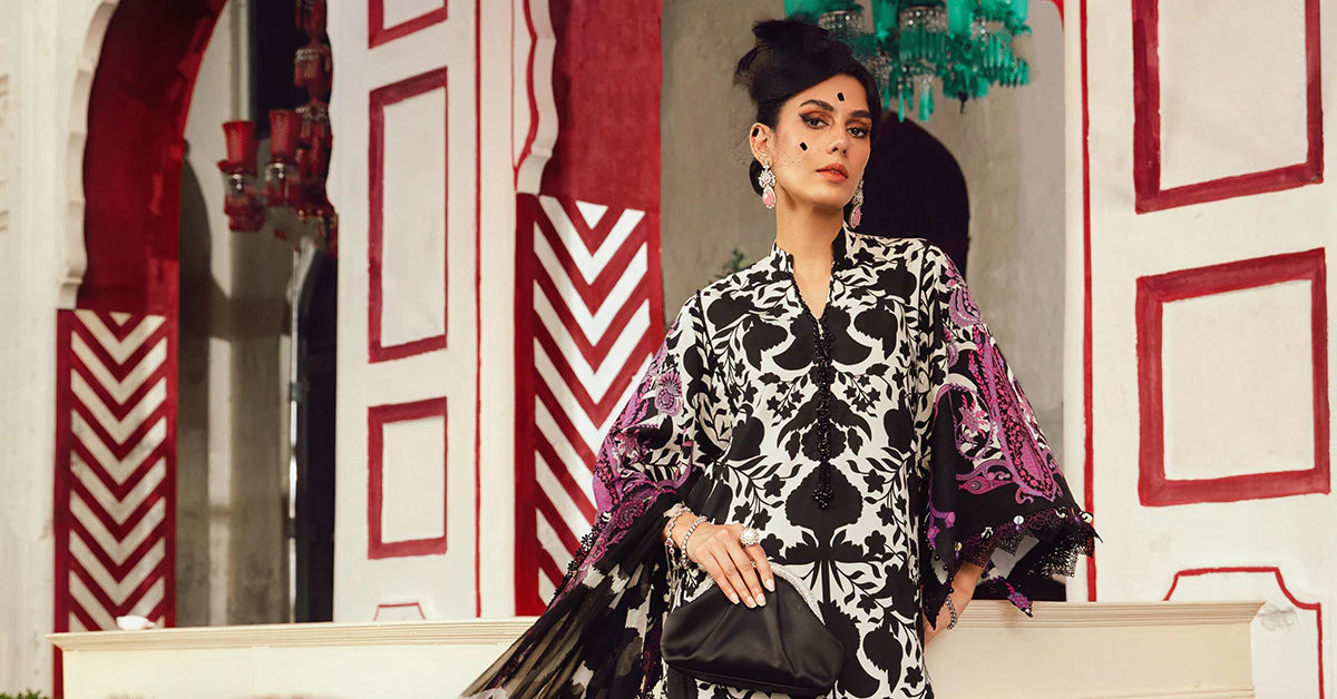 MARIA B. - M. Prints 3 Piece Unstitched Embroidered Cambric Suit | MPT-2704-B