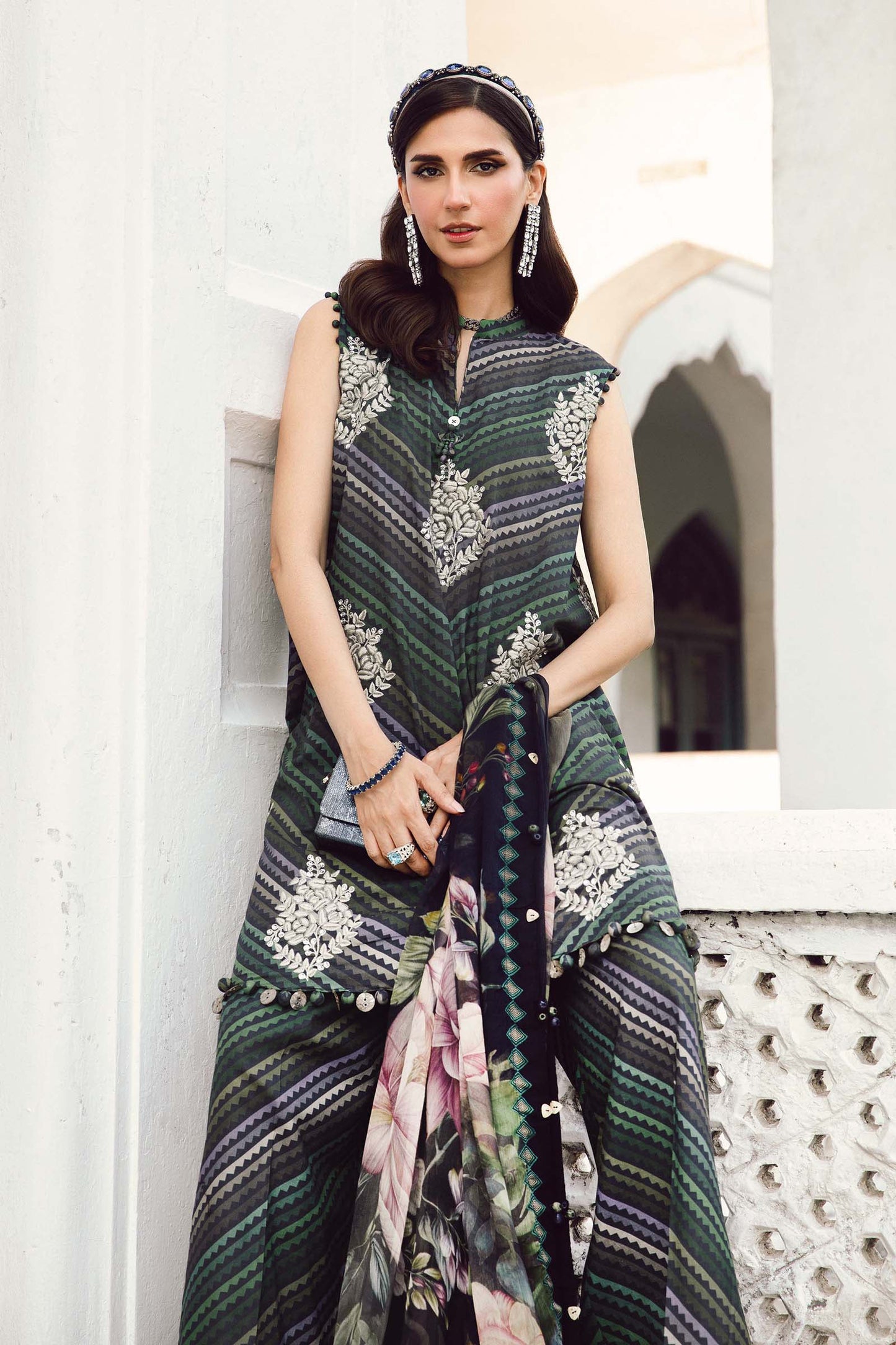 MARIA B. - M. Prints 3 Piece Unstitched Embroidered Cambric Suit | MPT-2705-A