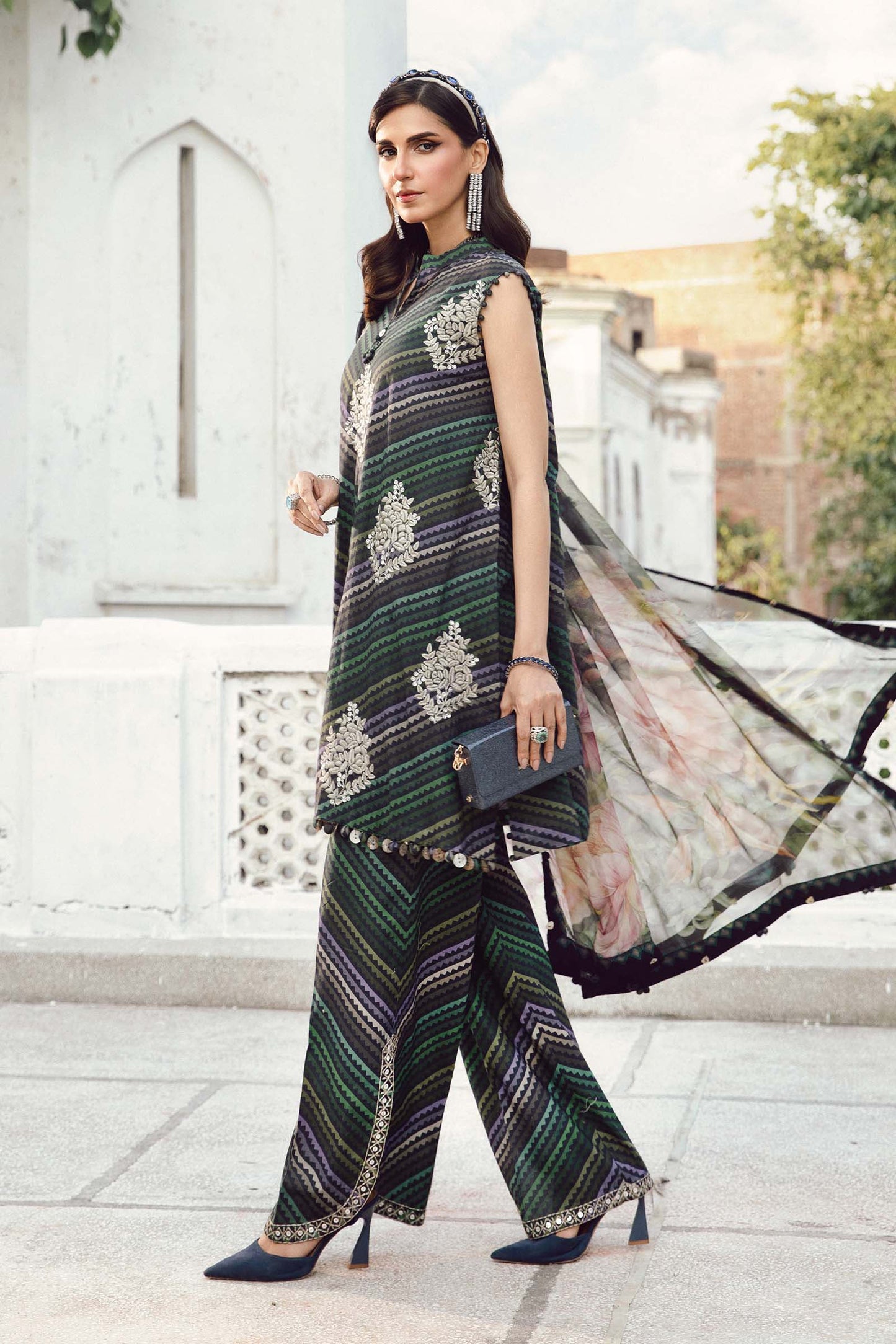 MARIA B. - M. Prints 3 Piece Unstitched Embroidered Cambric Suit | MPT-2705-A