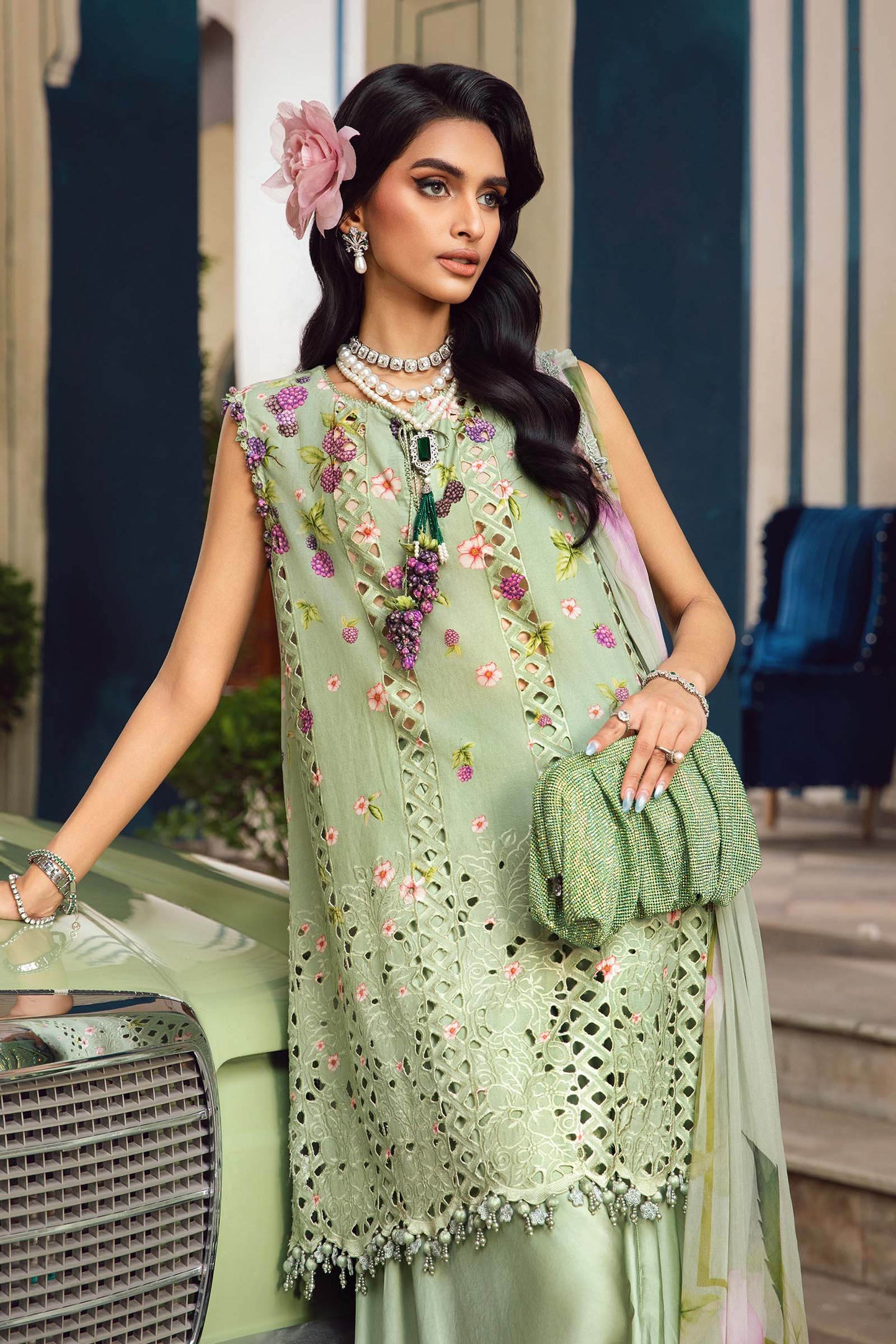 MARIA B. - M. Prints 3 Piece Unstitched Embroidered Cambric Suit | MPT-2706-A
