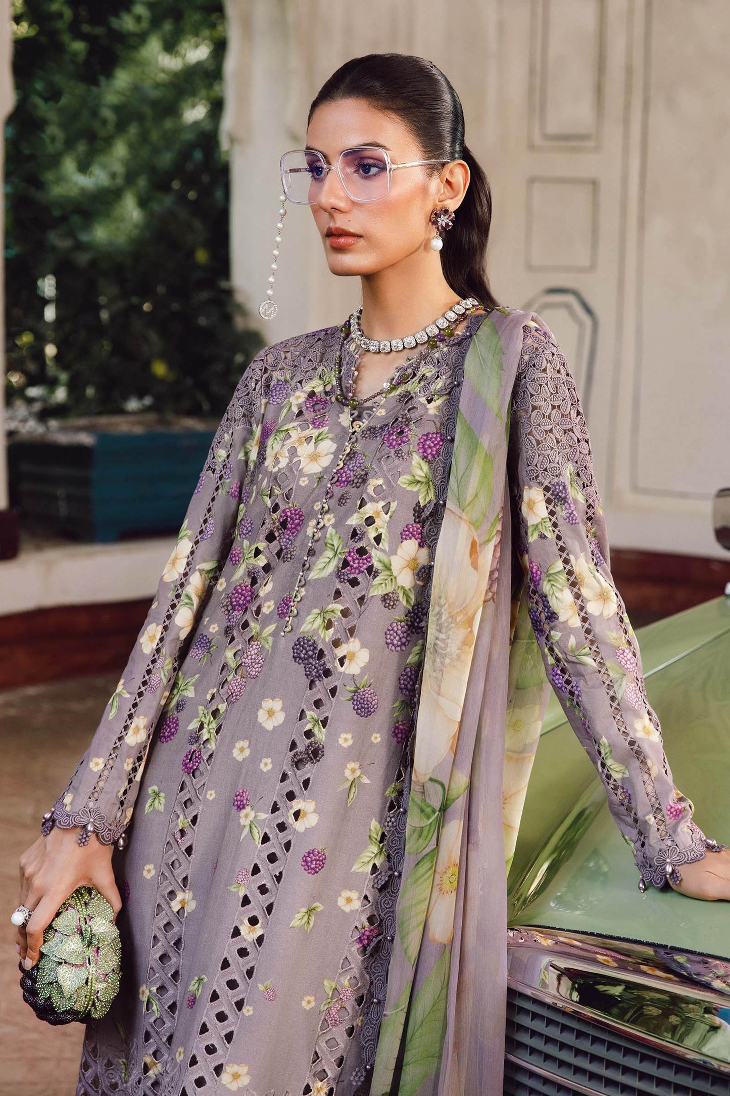 MARIA B. - M. Prints 3 Piece Unstitched Embroidered Cambric Suit | MPT-2706-B