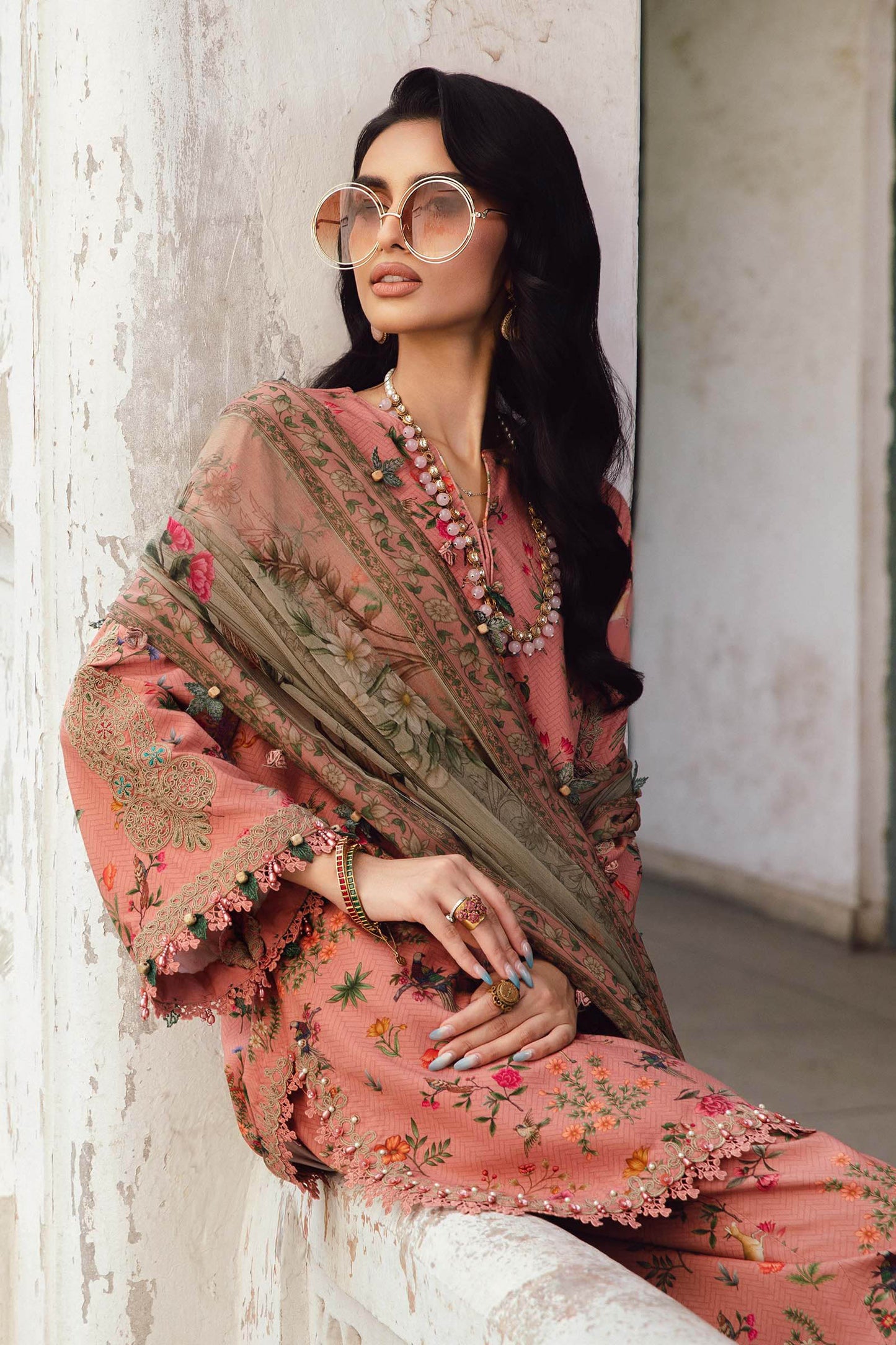 MARIA B. - M. Prints 3 Piece Unstitched Embroidered Linen Suit | MPT-2707-A
