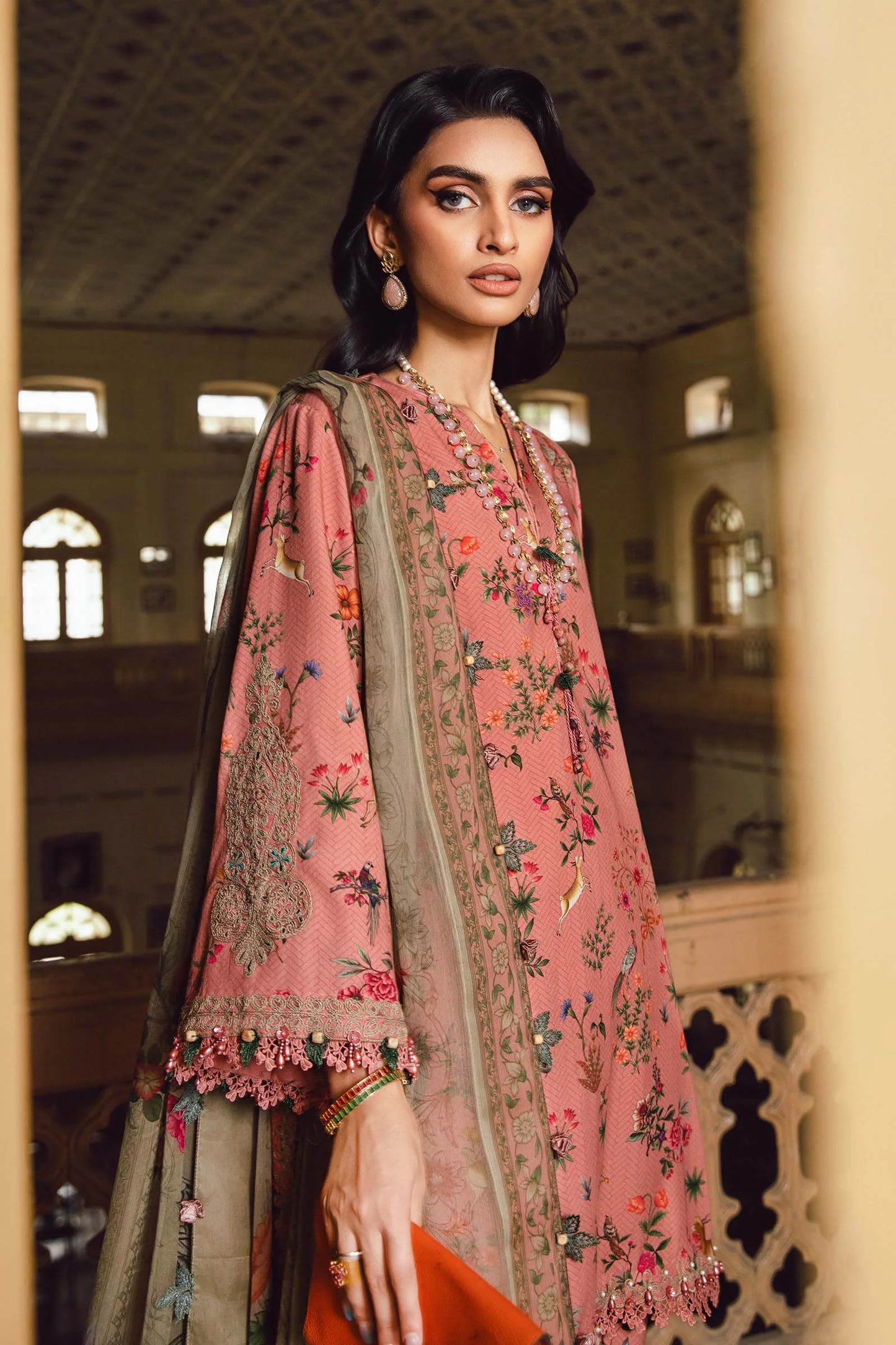 MARIA B. - M. Prints 3 Piece Unstitched Embroidered Linen Suit | MPT-2707-A