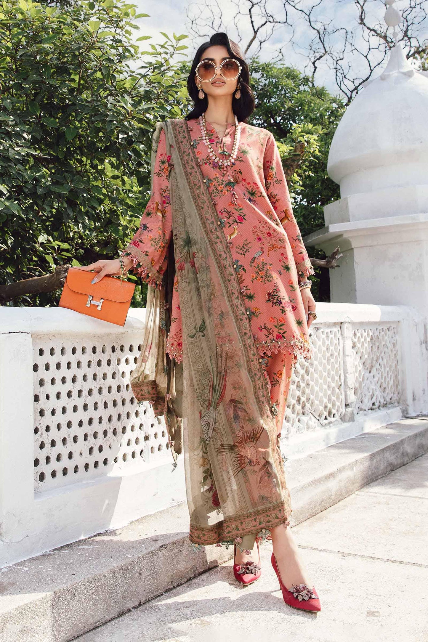 MARIA B. - M. Prints 3 Piece Unstitched Embroidered Linen Suit | MPT-2707-A
