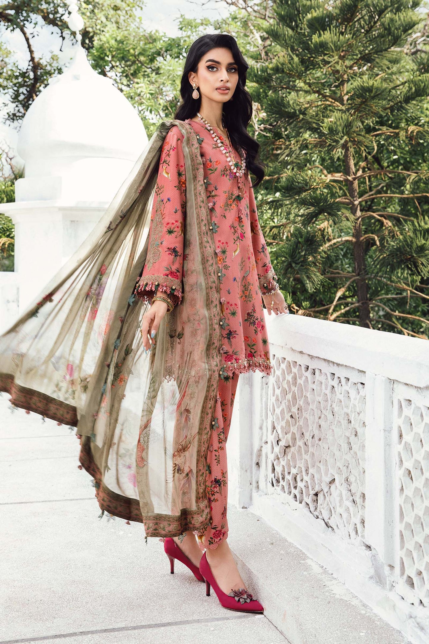 MARIA B. - M. Prints 3 Piece Unstitched Embroidered Linen Suit | MPT-2707-A