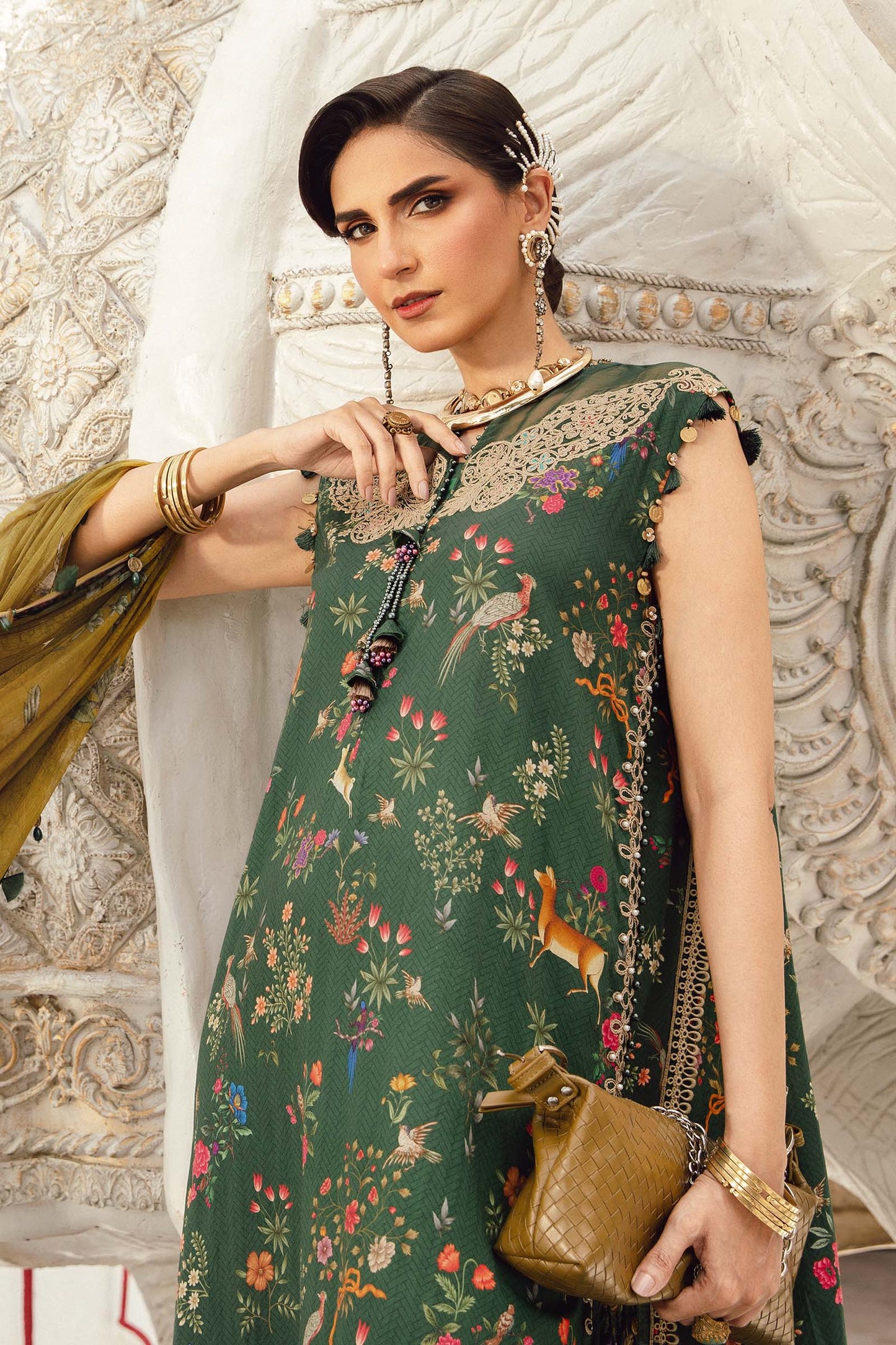 MARIA B. - M. Prints 3 Piece Unstitched Embroidered Linen Suit | MPT-2707-B