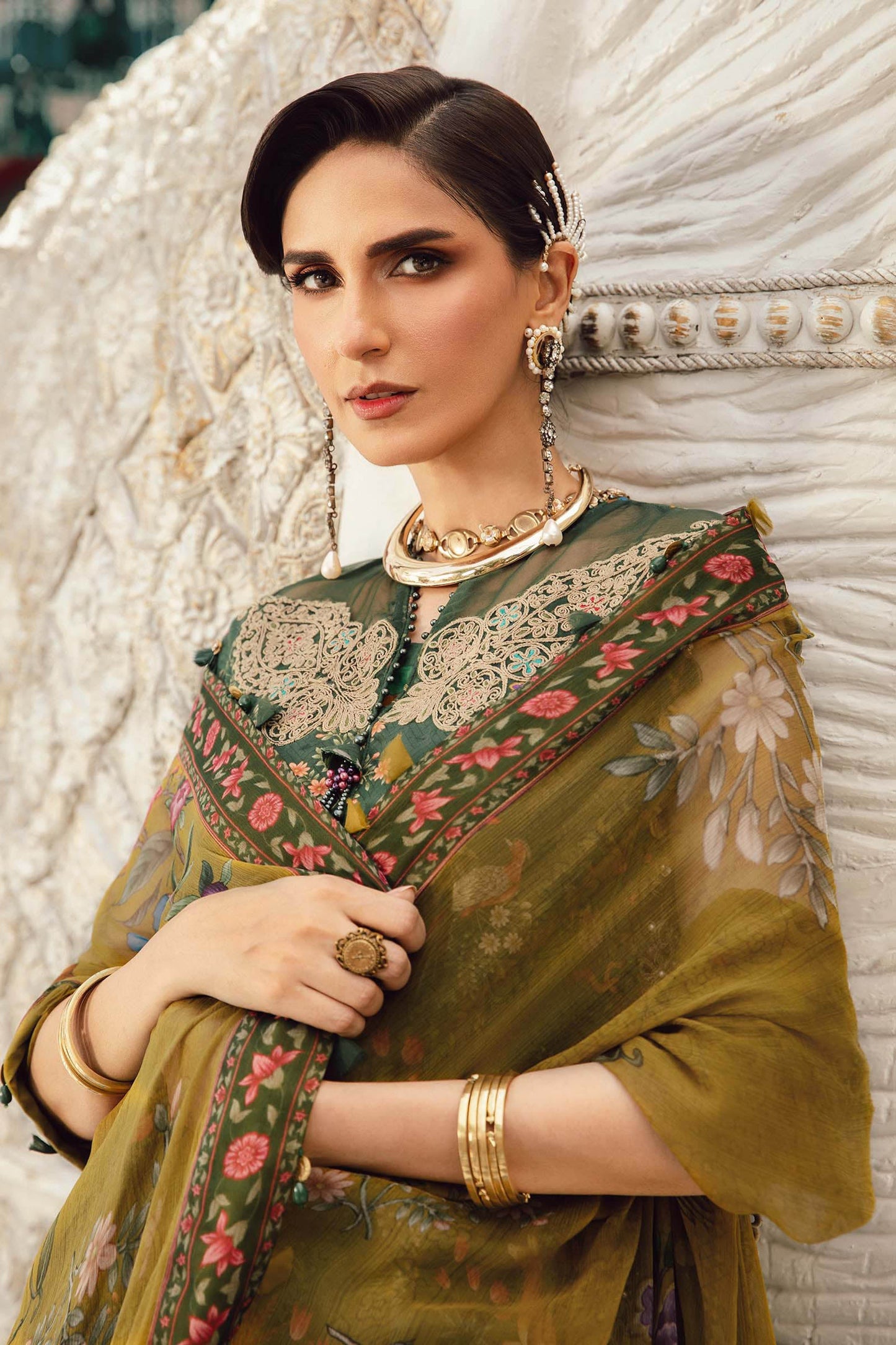 MARIA B. - M. Prints 3 Piece Unstitched Embroidered Linen Suit | MPT-2707-B