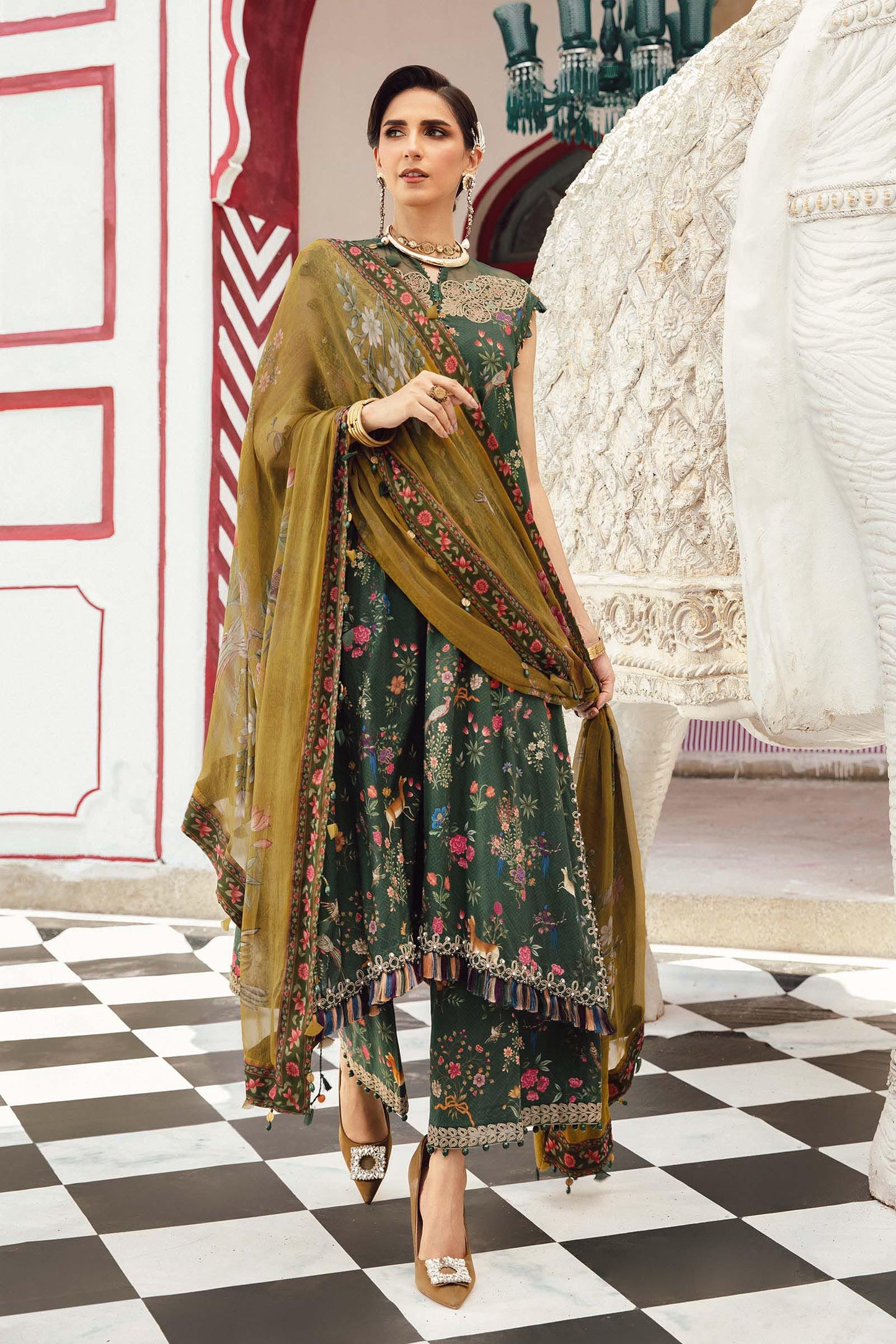 MARIA B. - M. Prints 3 Piece Unstitched Embroidered Linen Suit | MPT-2707-B