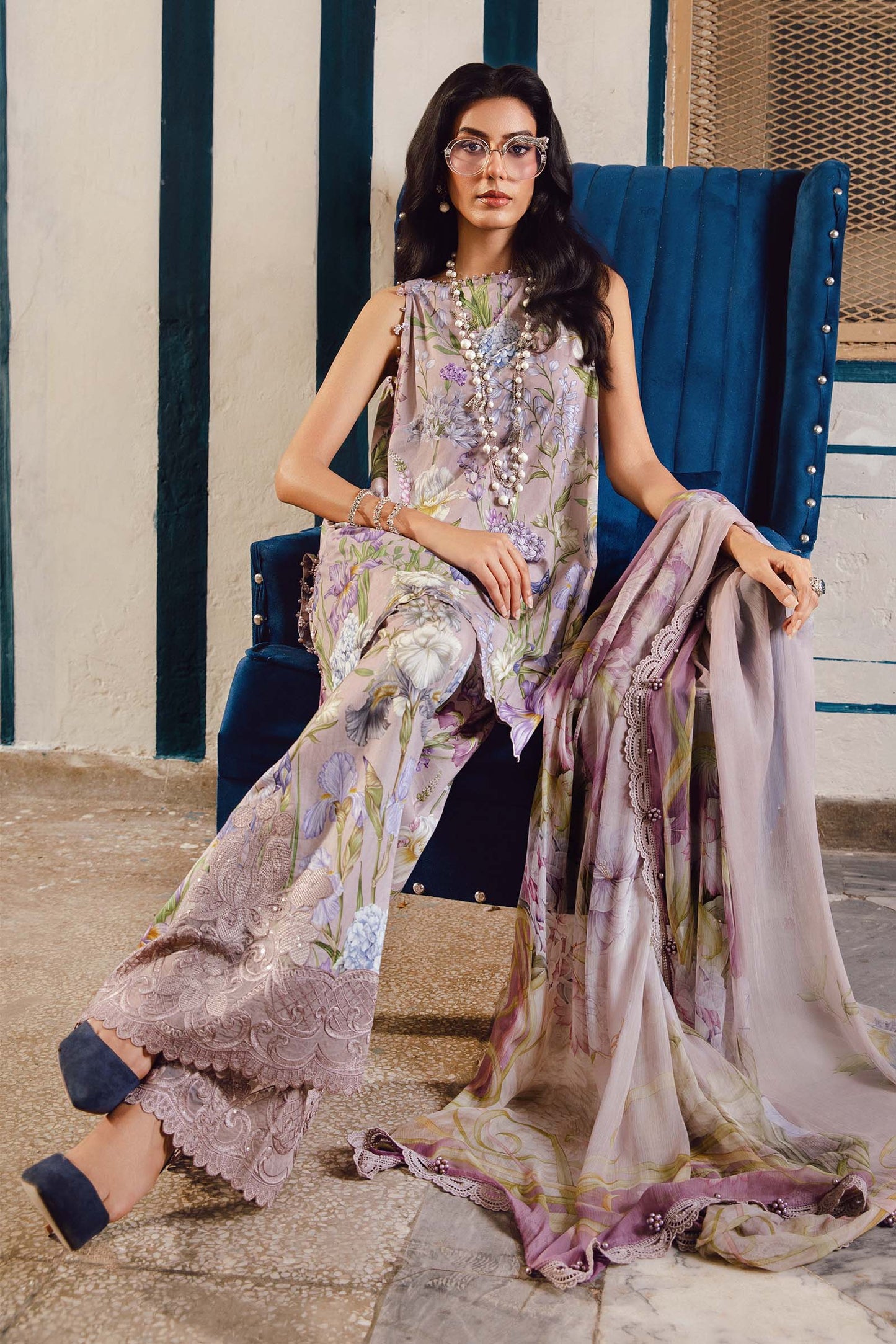 MARIA B. - M. Prints 3 Piece Unstitched Embroidered Cambric Suit | MPT-2708-A