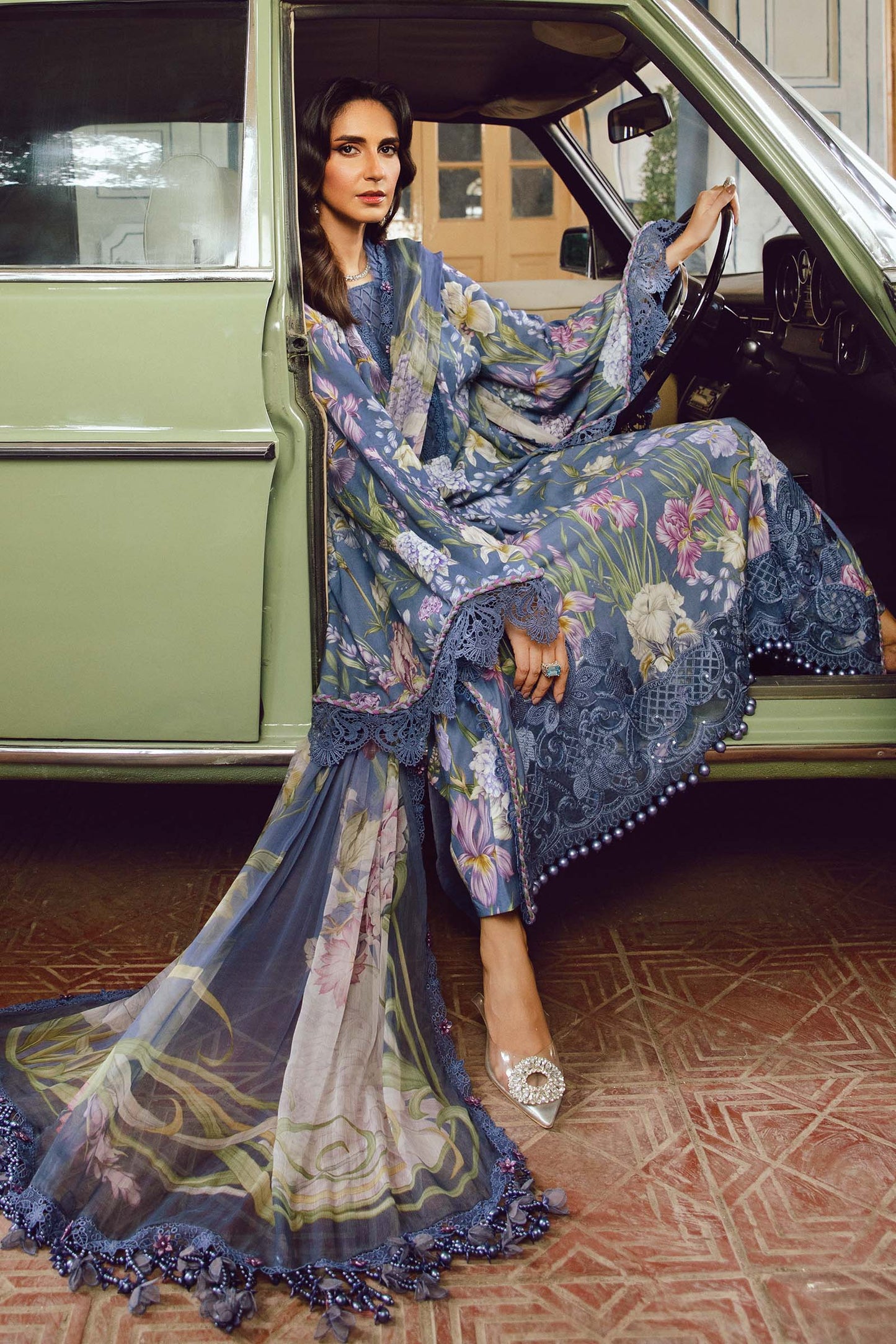 MARIA B. - M. Prints 3 Piece Unstitched Embroidered Cambric Suit | MPT-2708-B