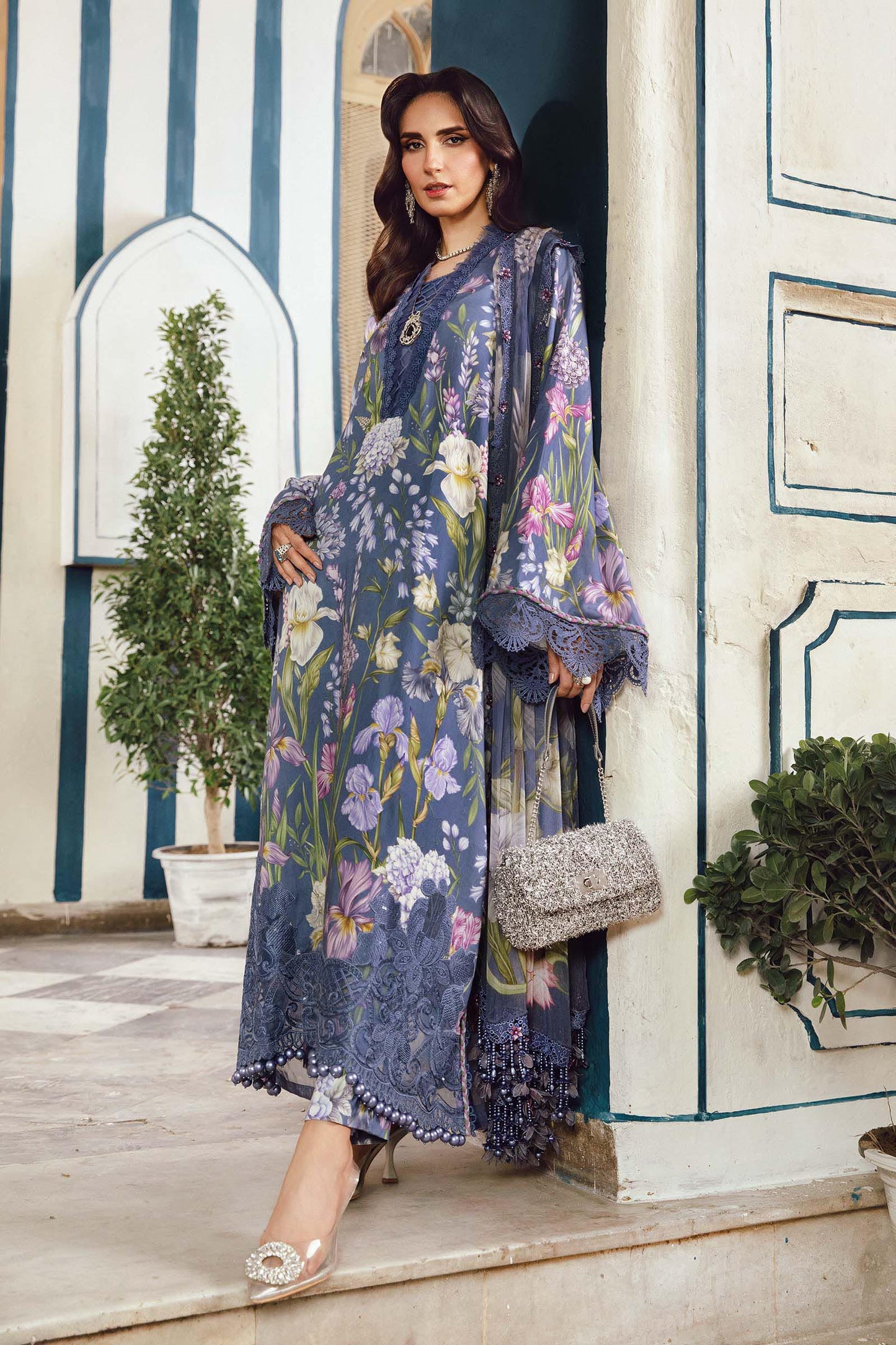 MARIA B. - M. Prints 3 Piece Unstitched Embroidered Cambric Suit | MPT-2708-B