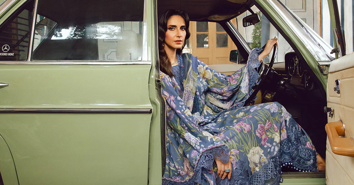 MARIA B. - M. Prints 3 Piece Unstitched Embroidered Cambric Suit | MPT-2708-B