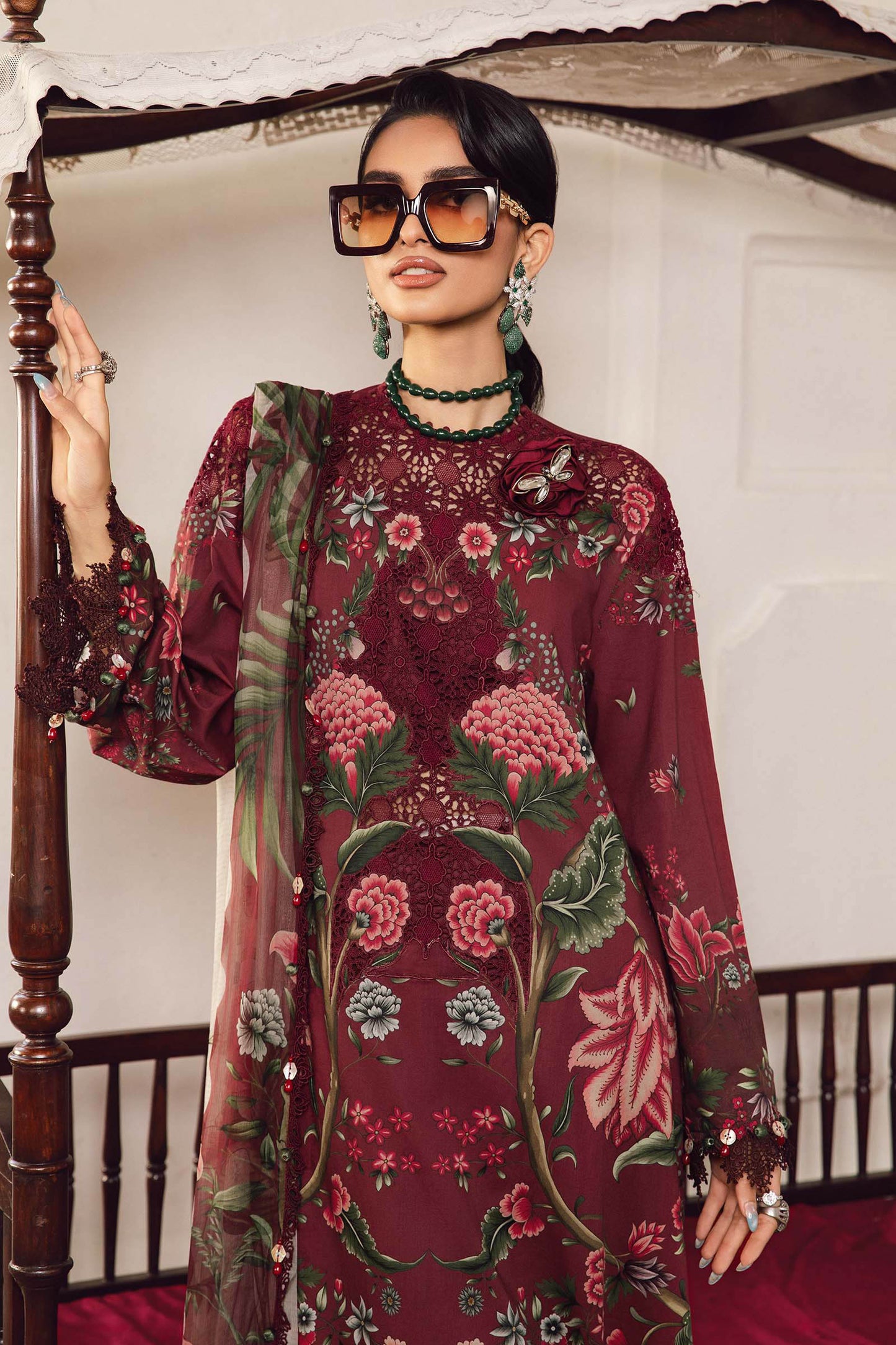 MARIA B. - M. Prints 3 Piece Unstitched Embroidered Cambric Suit | MPT-2709-A