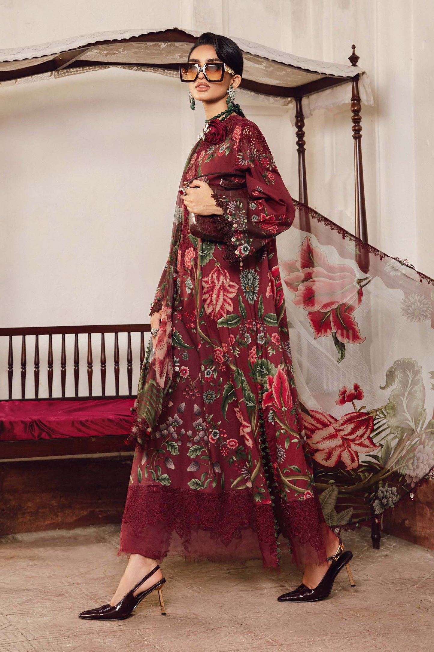 MARIA B. - M. Prints 3 Piece Unstitched Embroidered Cambric Suit | MPT-2709-A