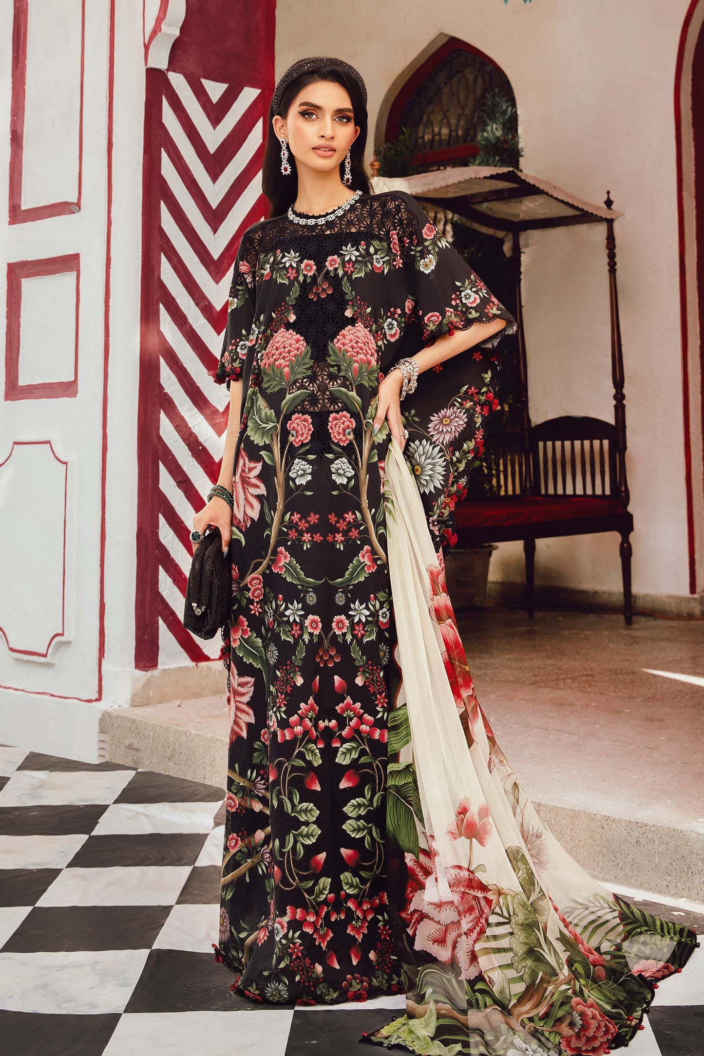 MARIA B. - M. Prints 3 Piece Unstitched Embroidered Cambric Suit | MPT-2709-B