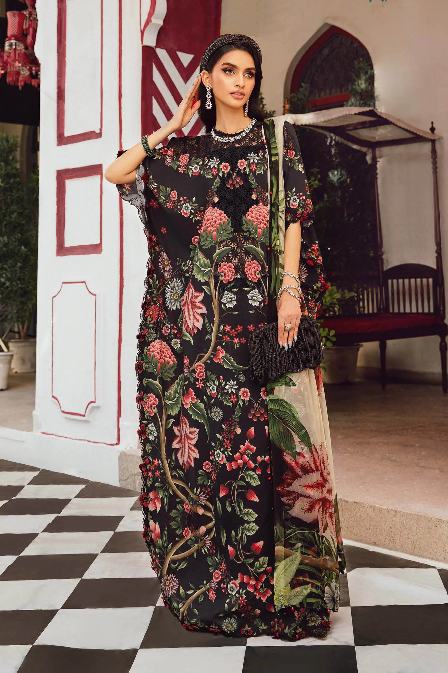 MARIA B. - M. Prints 3 Piece Unstitched Embroidered Cambric Suit | MPT-2709-B