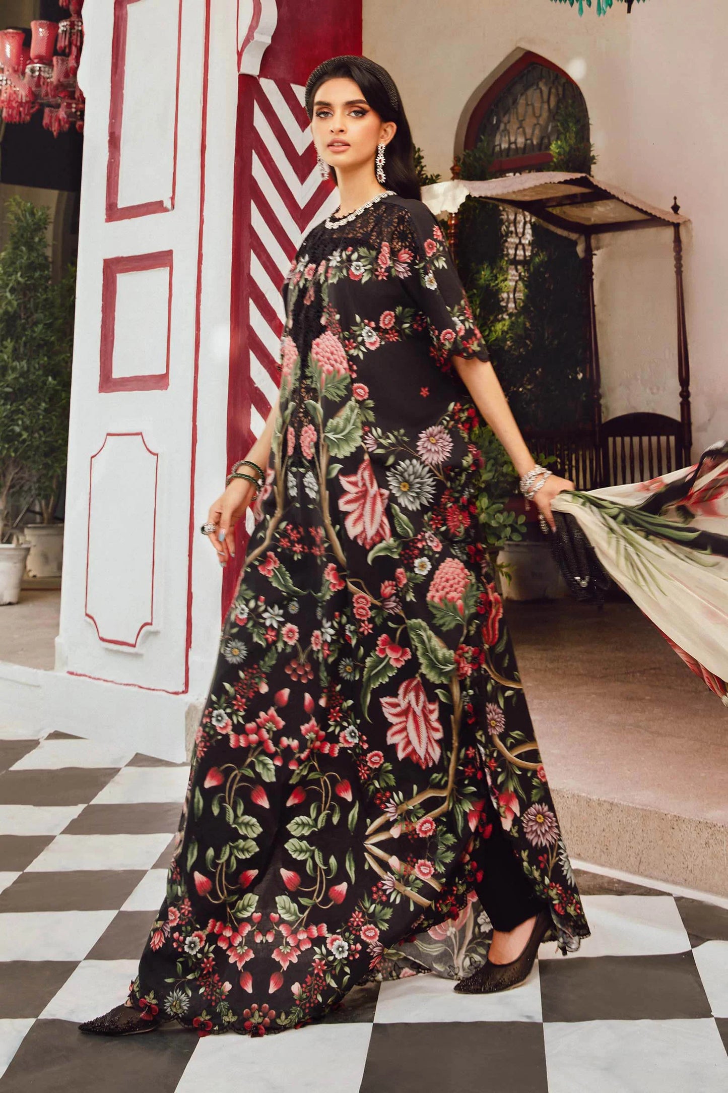 MARIA B. - M. Prints 3 Piece Unstitched Embroidered Cambric Suit | MPT-2709-B