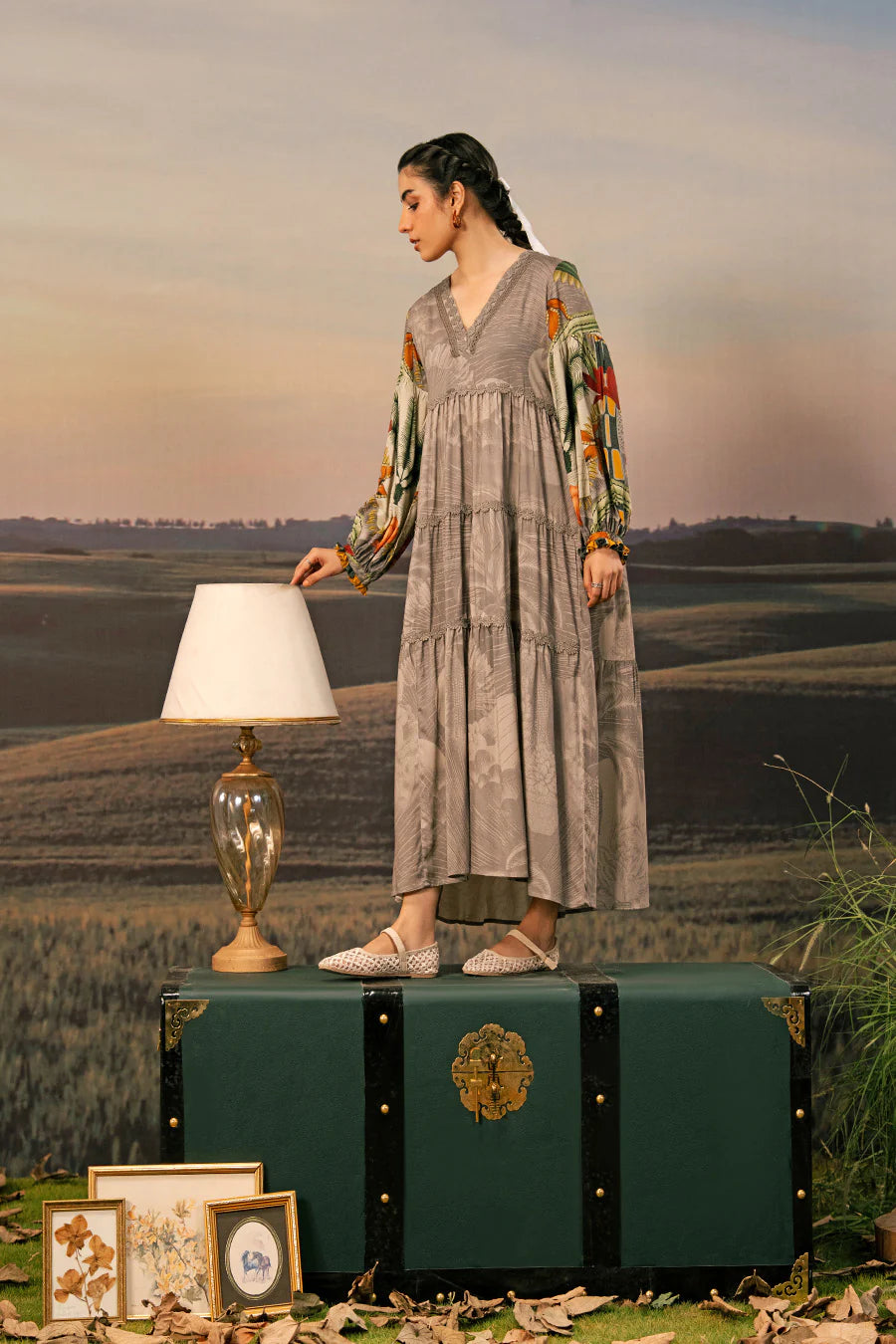 M. Basic by MARIA. B. 3 Pc Unstitched Embroidered Arabic Lawn Suit | MB-PFUS25-06B