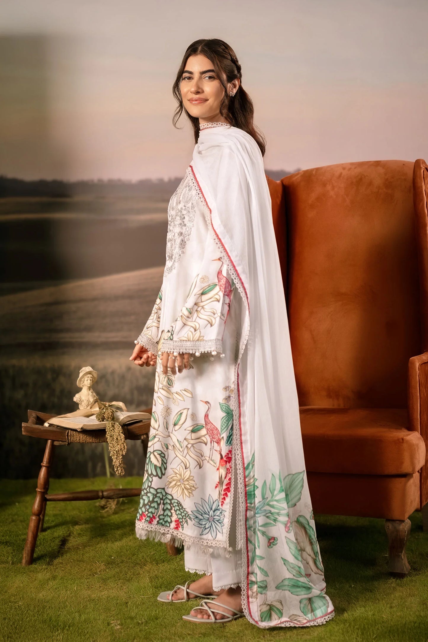 M. Basic by MARIA. B. 3 Pc Unstitched Embroidered Arabic Lawn Suit | MB-PFUS25-05A