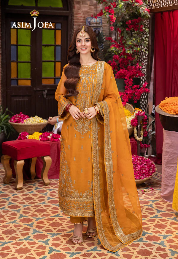ASIM JOFA AJEM-12 EMBROIDERED ORGANZA 3 PCS