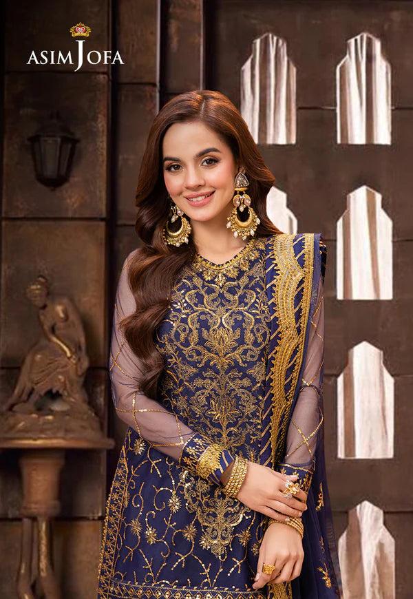 ASIM JOFA AJEM-18 EMBROIDERED NET 3 PCS